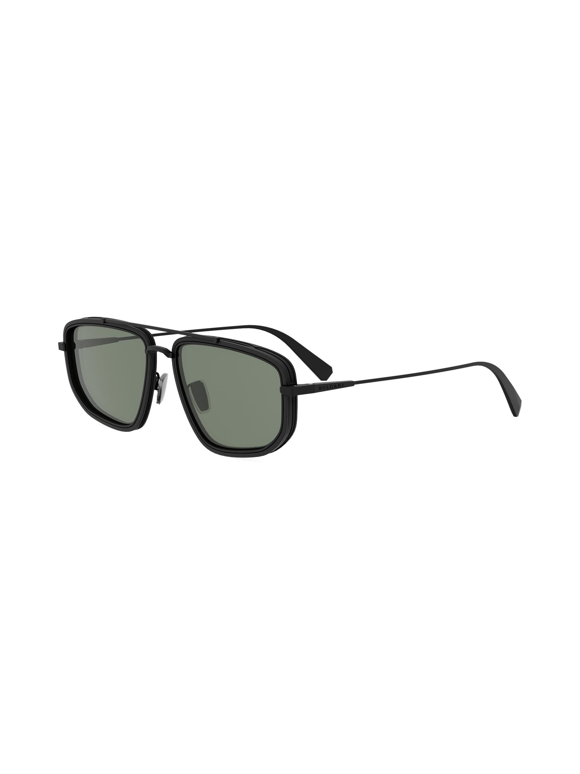 BVLGARI Women's B. Zero1 57MM Rectangular Sunglasses - Matte Black Green