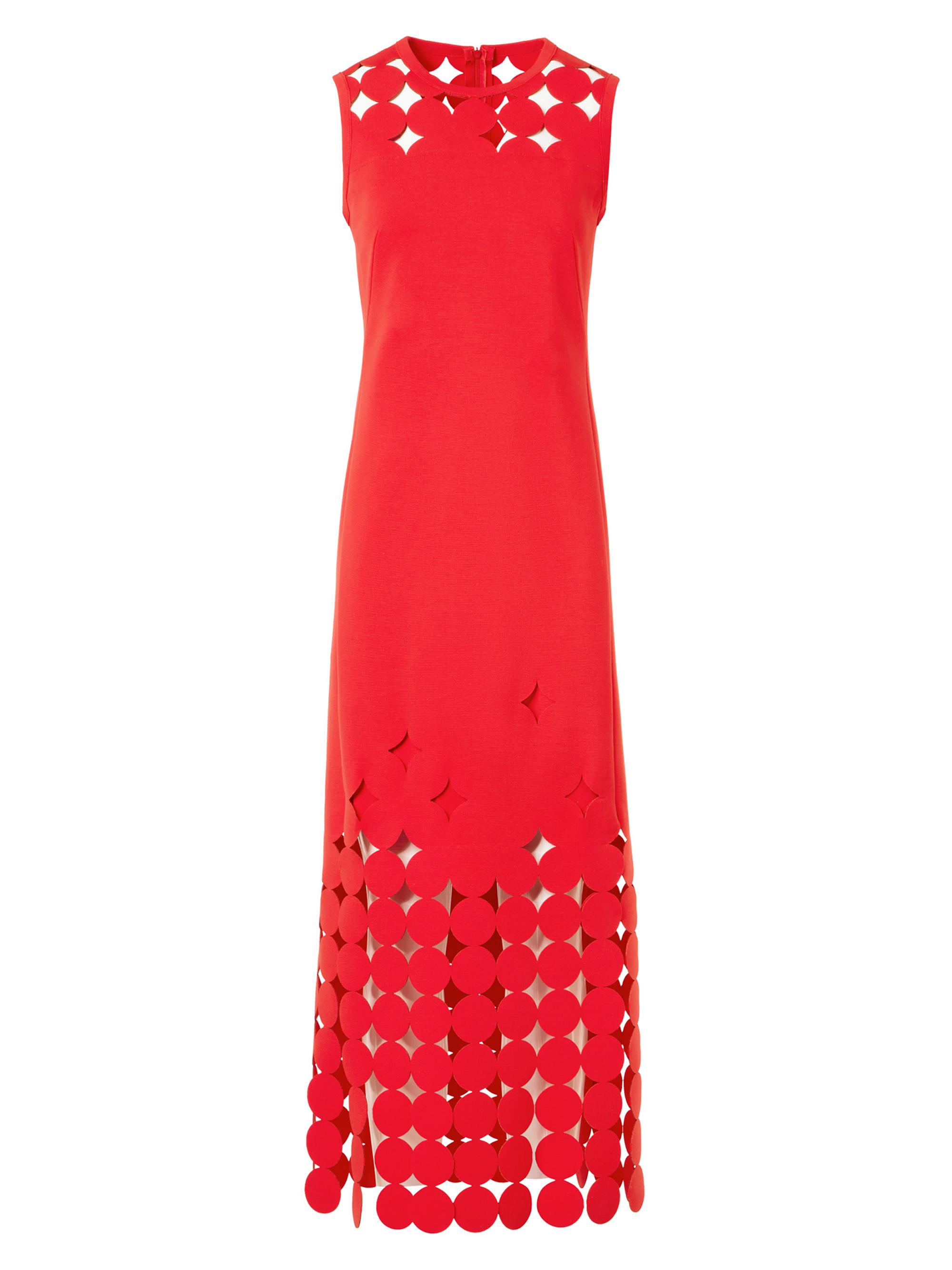 Akris punto Women's Dot Cut-Out Jersey Midi-Dress - Bright Red