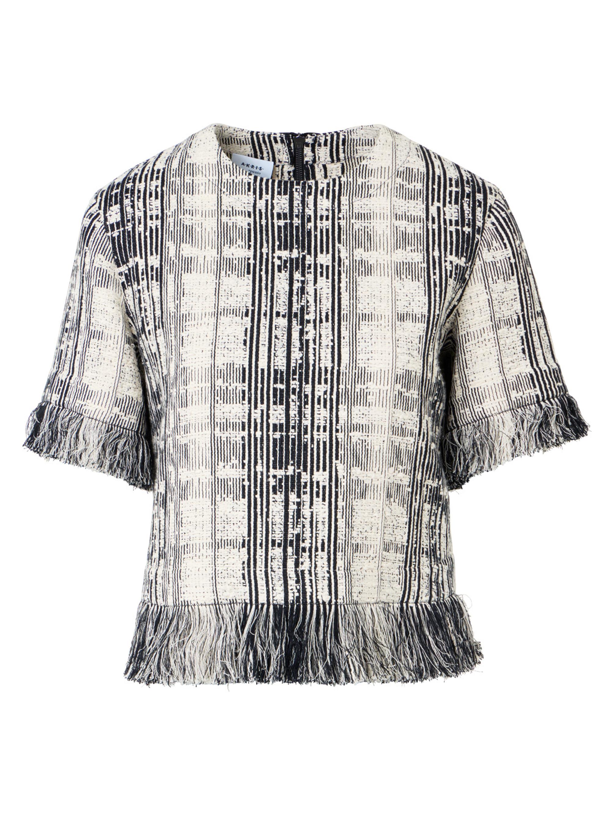 Akris punto Women's Raw Cotton Tweed Boxy Blouse - Black