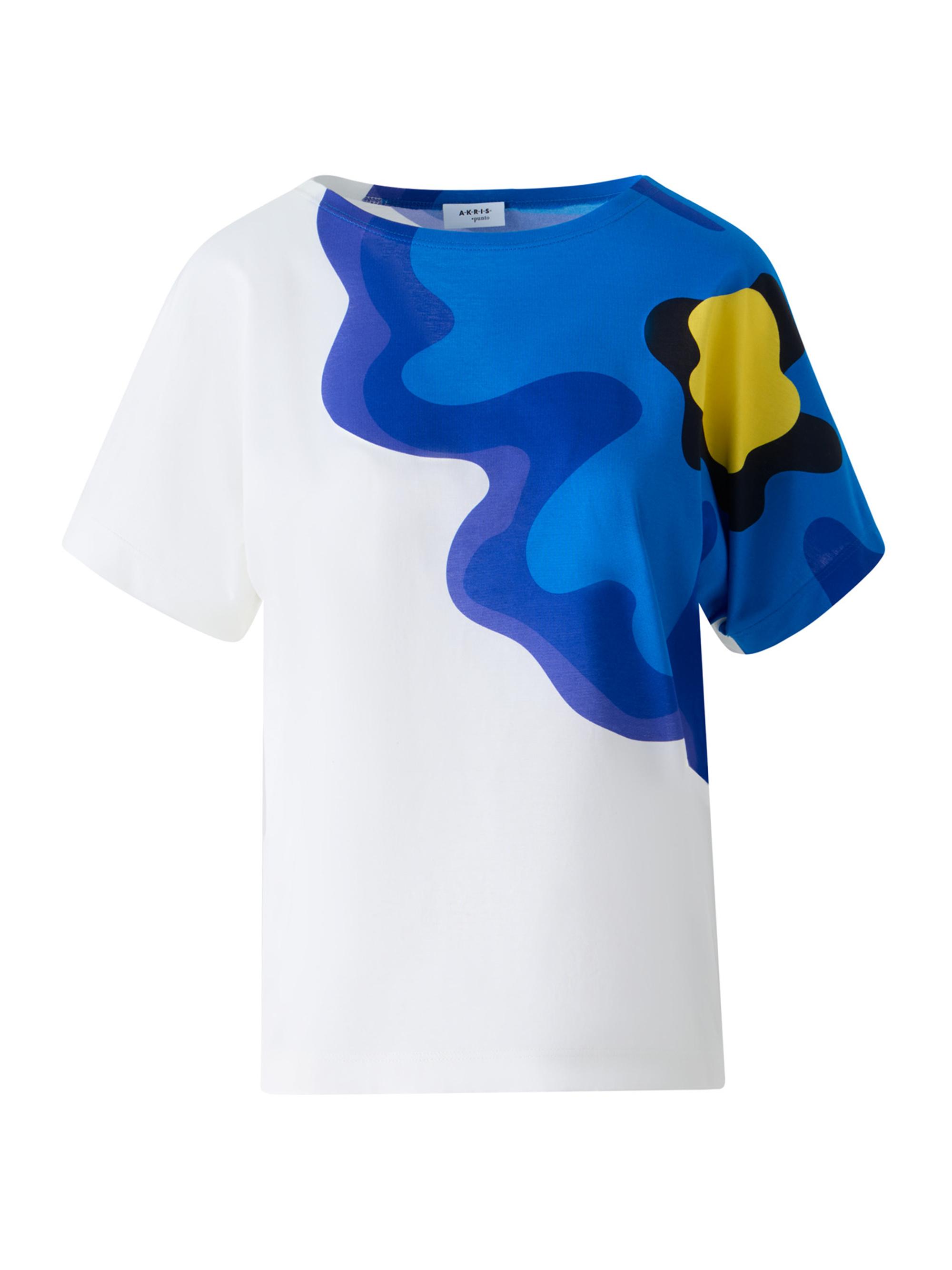 Akris punto Women's Flower Graphic Cotton T-Shirt - Cream Multicolor