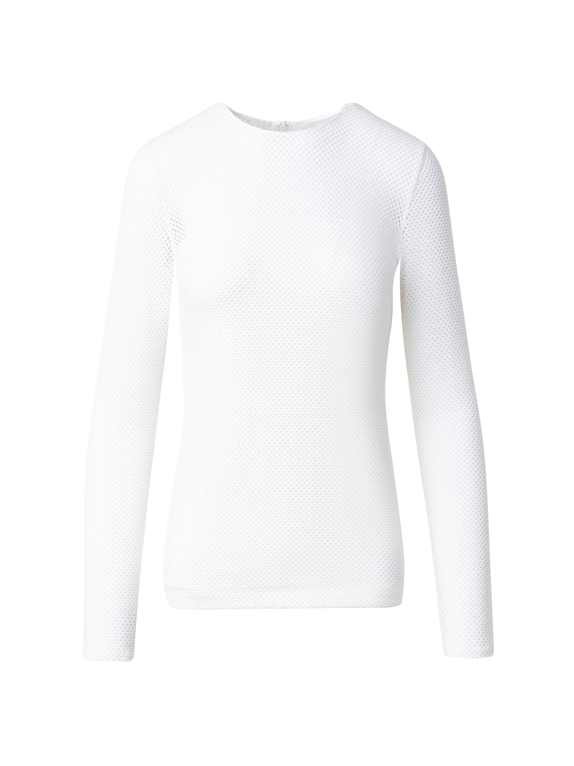 Akris punto Women's Mesh Jersey Crewneck Top - Cream