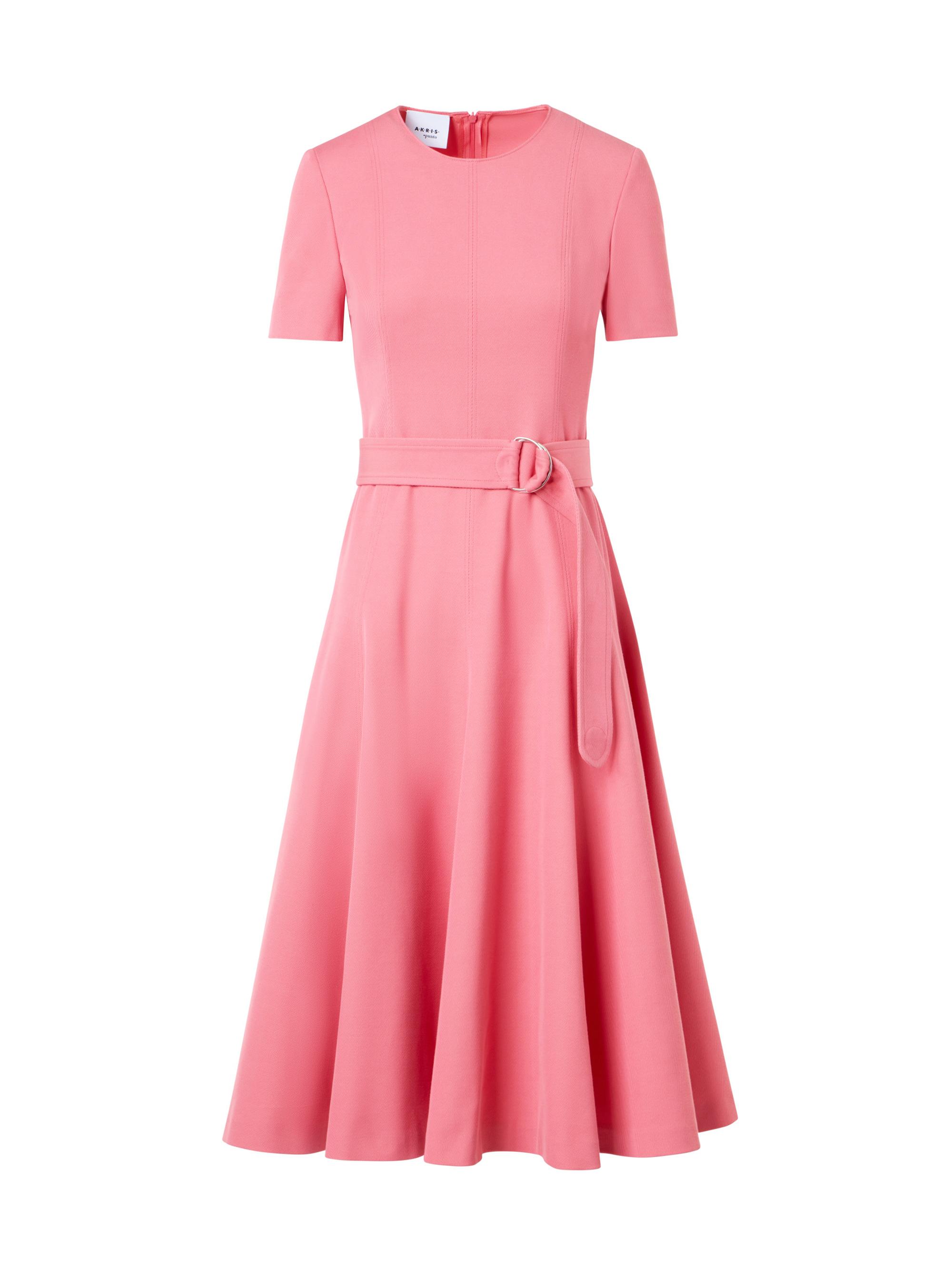 Akris punto Women's Cotton-Wool Tricotine Belted Midi-Dress - Blush