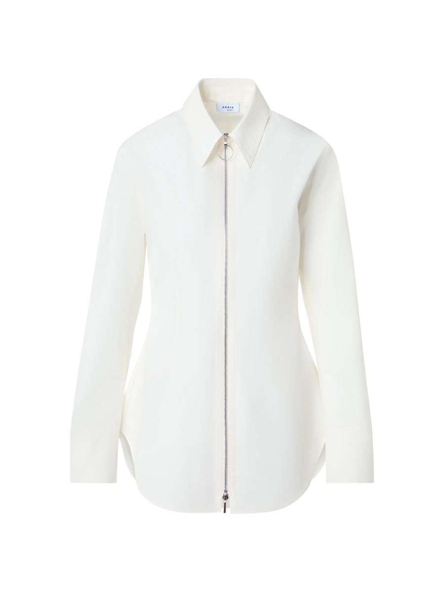 Akris punto Poplin Cotton Zip Blouse | Saks Fifth Avenue