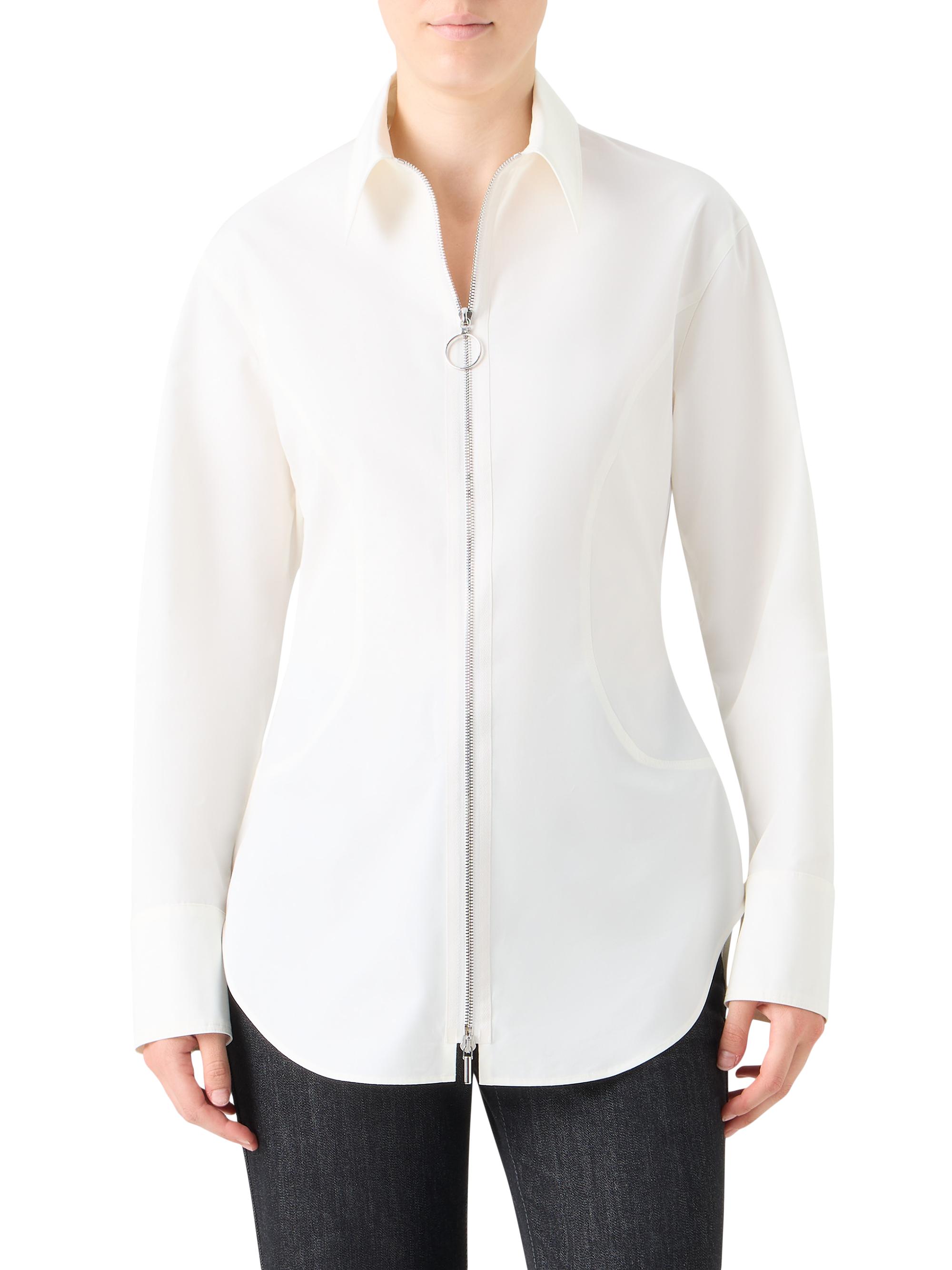 Akris punto Poplin Cotton Zip Blouse | Saks Fifth Avenue