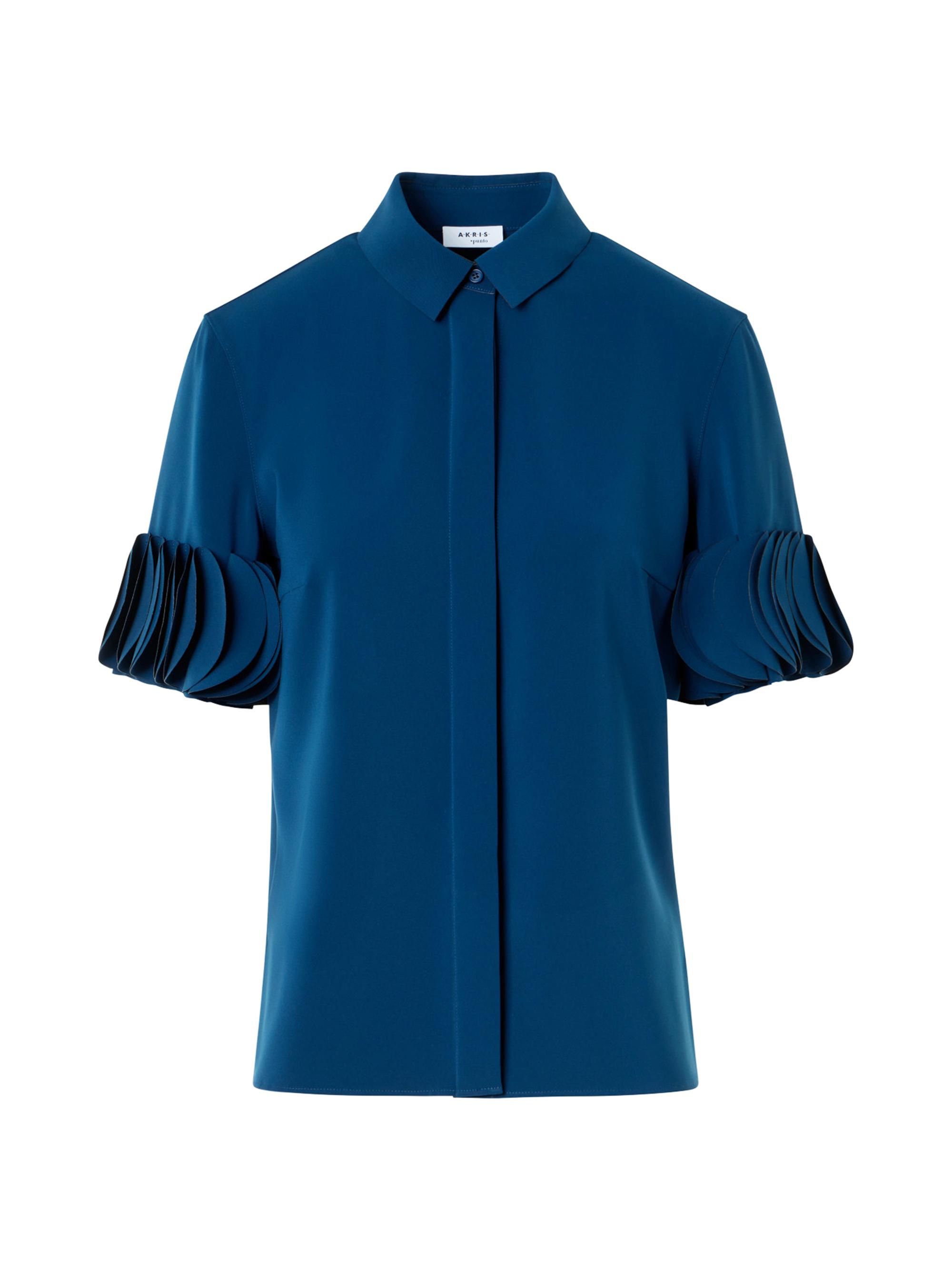 Akris punto Women's Lasercut Crêpe A-Line Blouse - Dark Blue