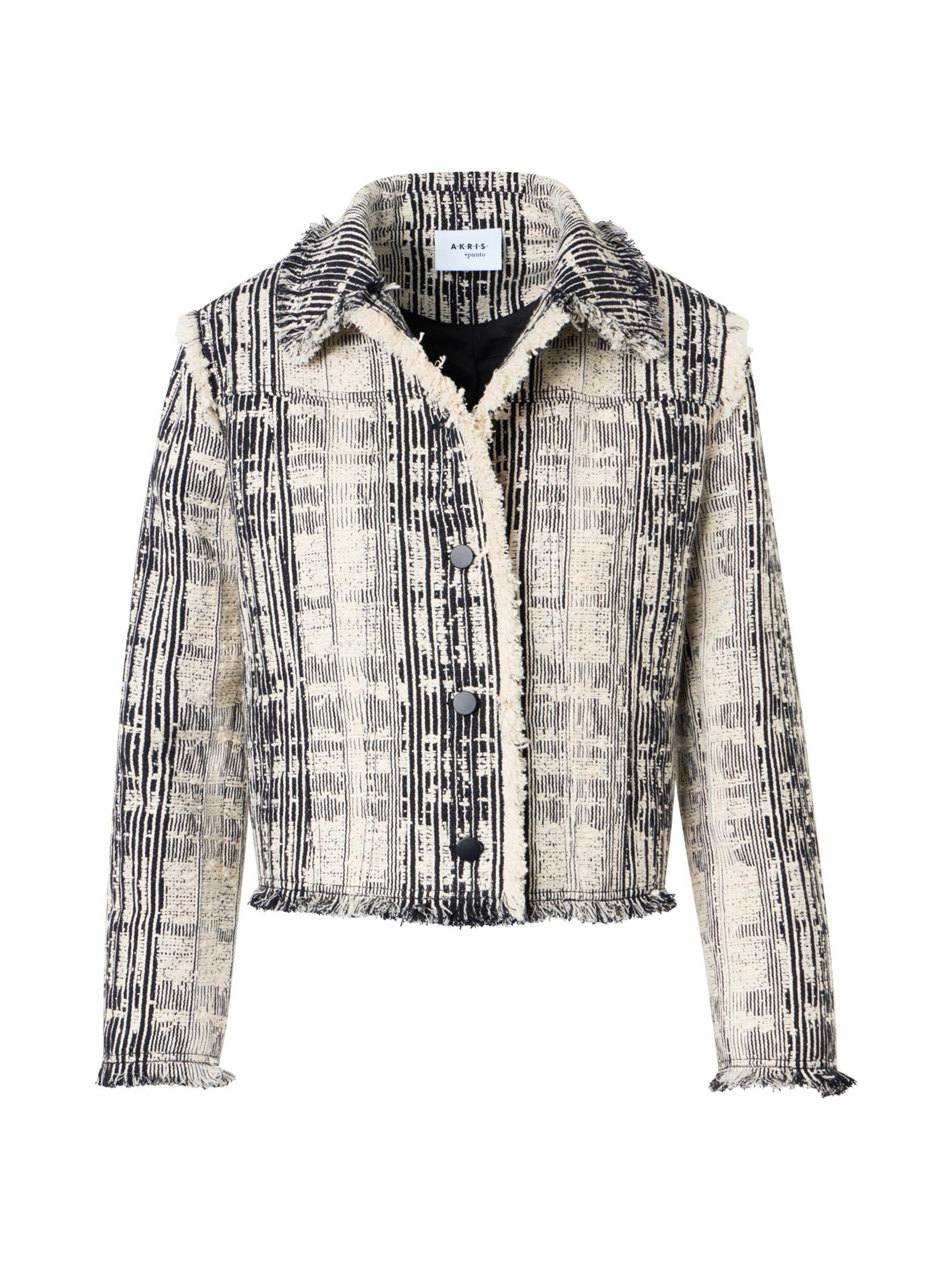 Akris punto Boxy Topstitched Changeant Denim Jacket | Saks Fifth