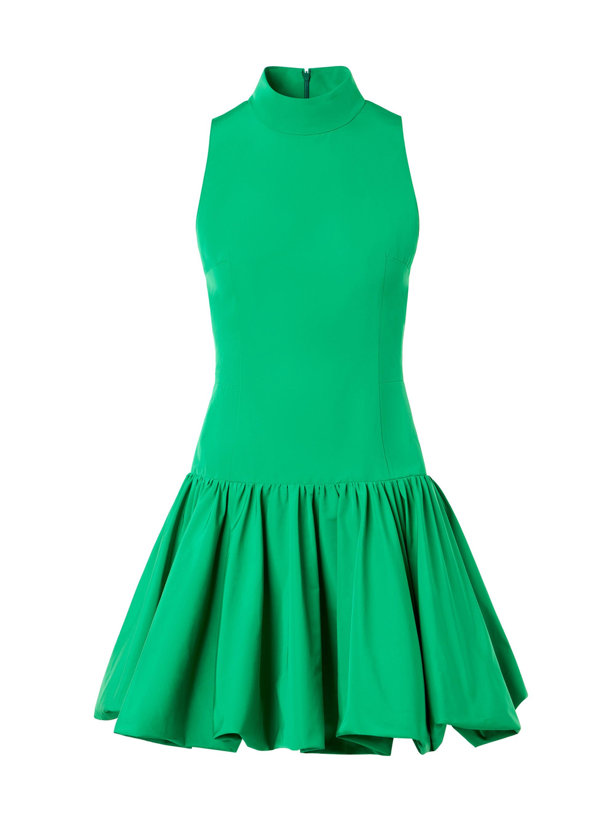 Akris punto Women's Techno Taffeta Gathered Flounce Minidress - Green