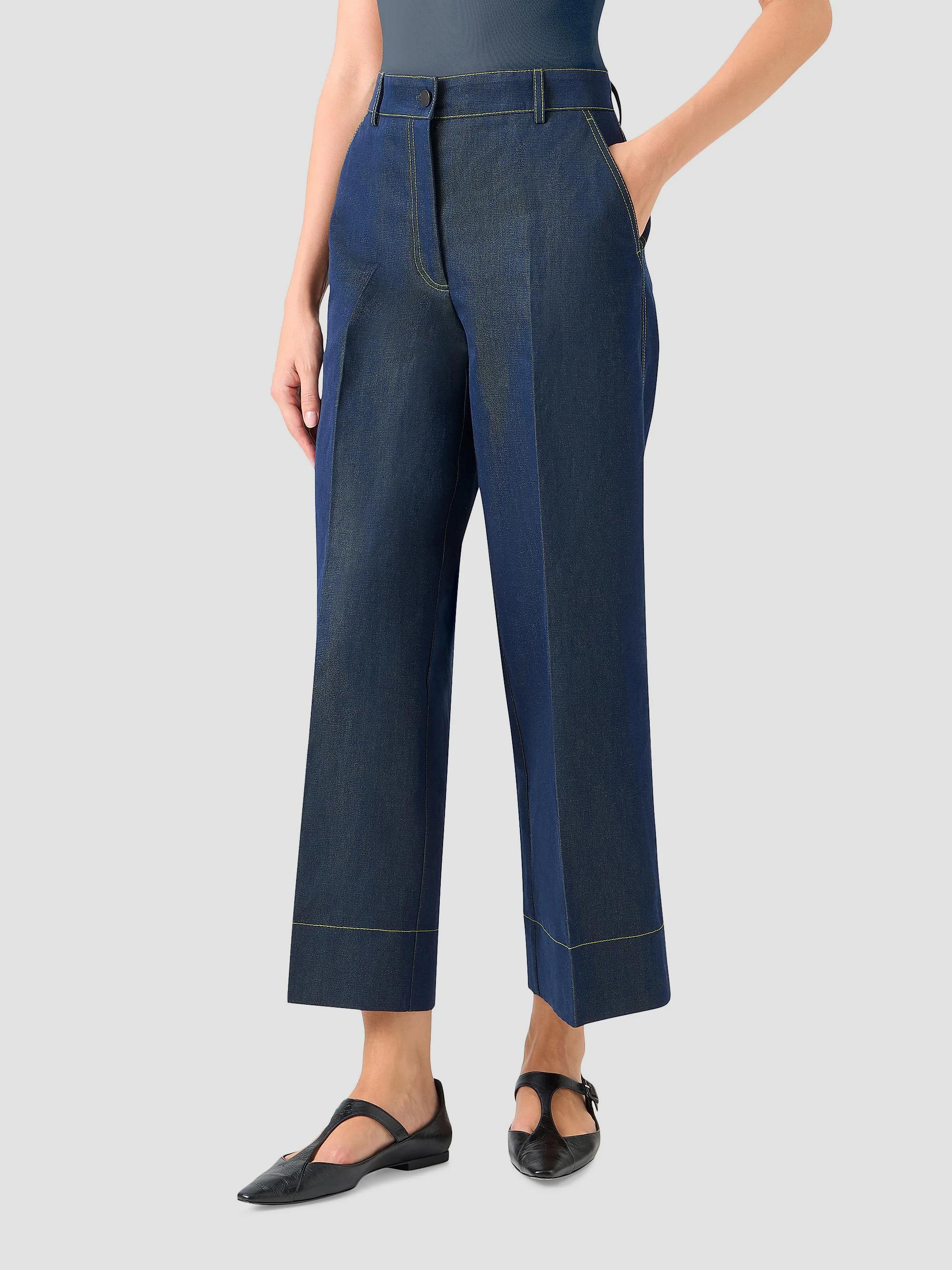 Akris punto Chiara Changeant Denim Wide-Leg Pants | Saks Fifth Avenue