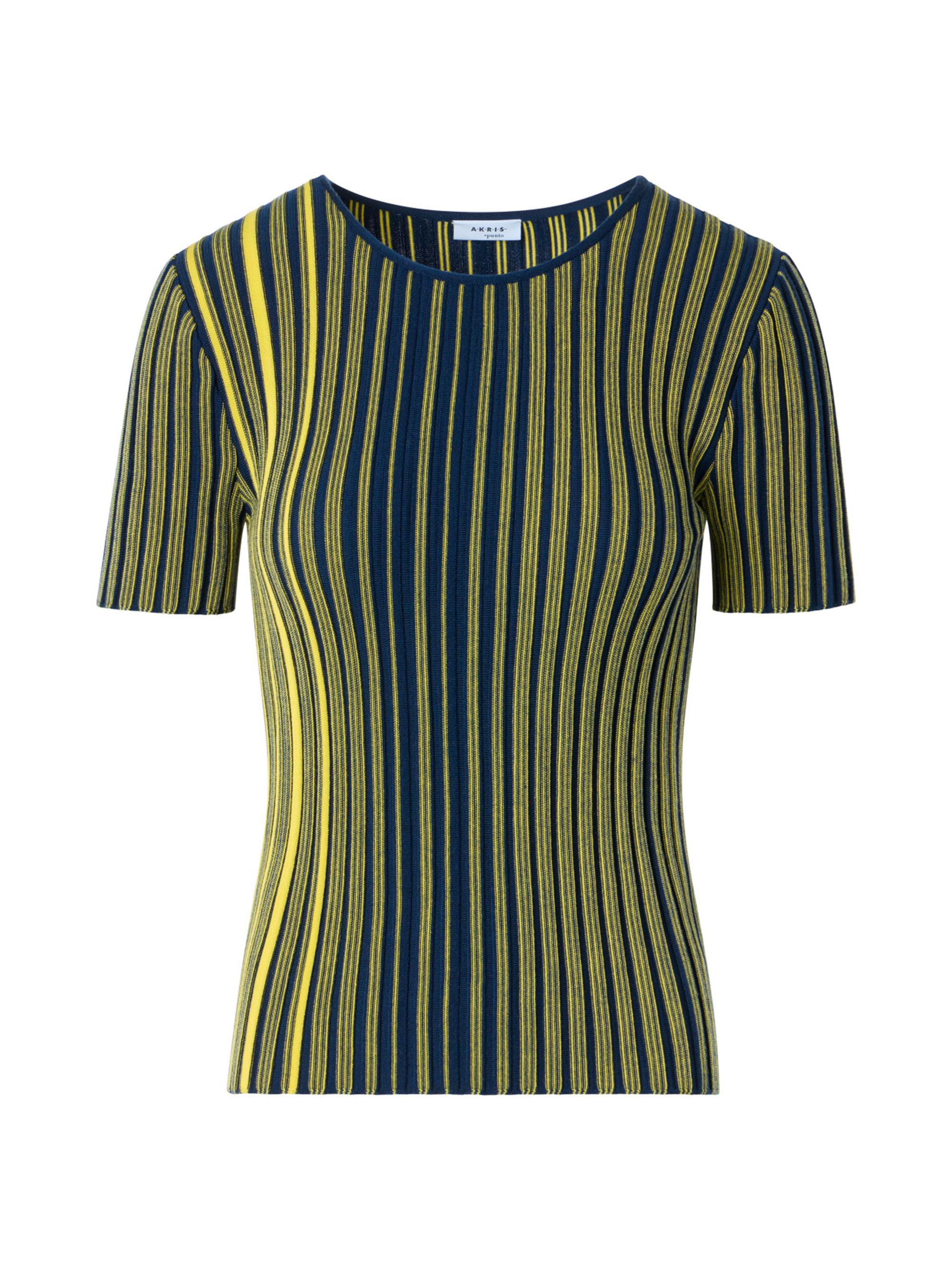 Akris punto Women's Striped Wool Rib-Knit Sweater - Cobalt