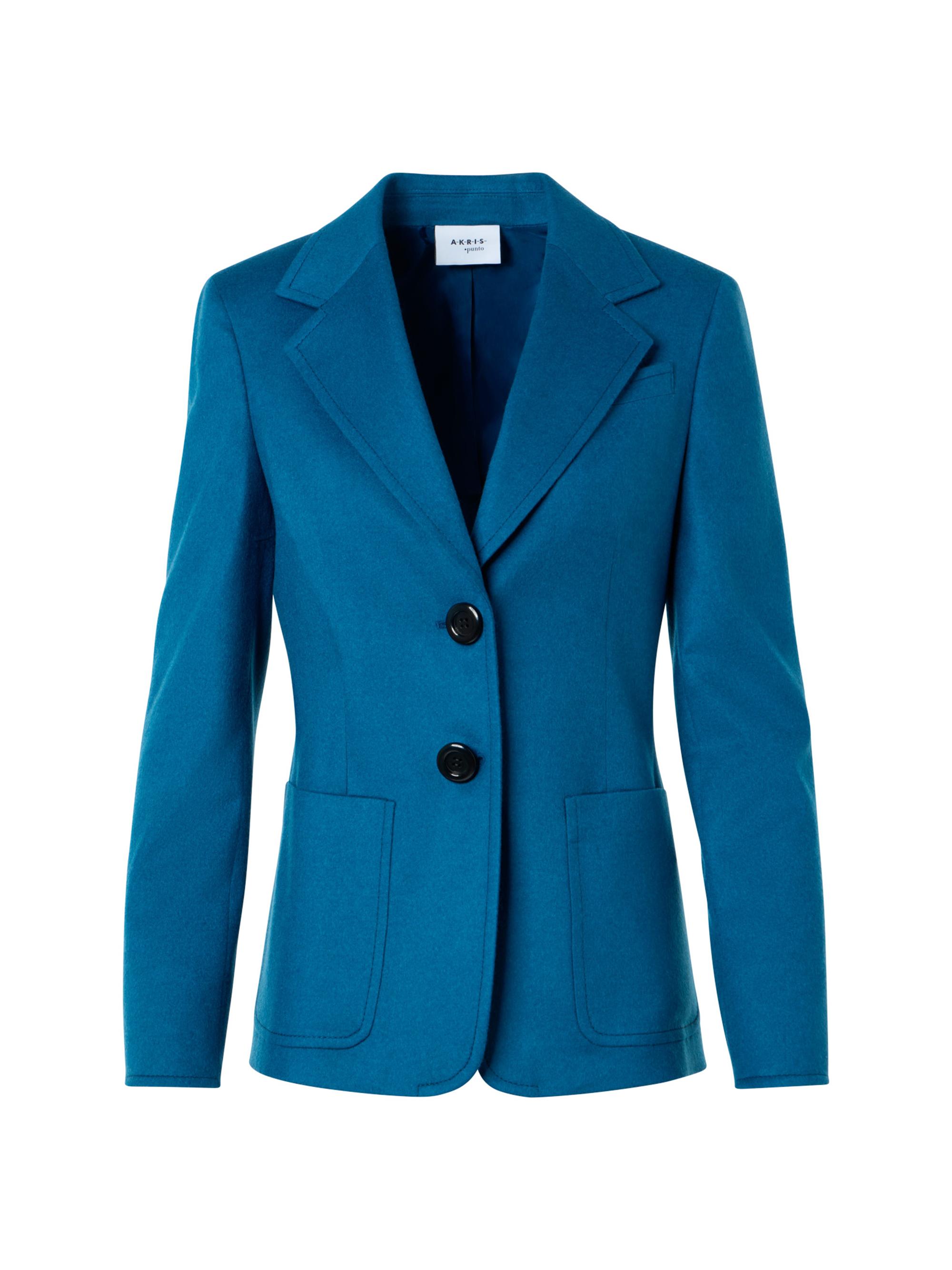 Akris punto Women's Fitted Felted Wool Blazer - Teal