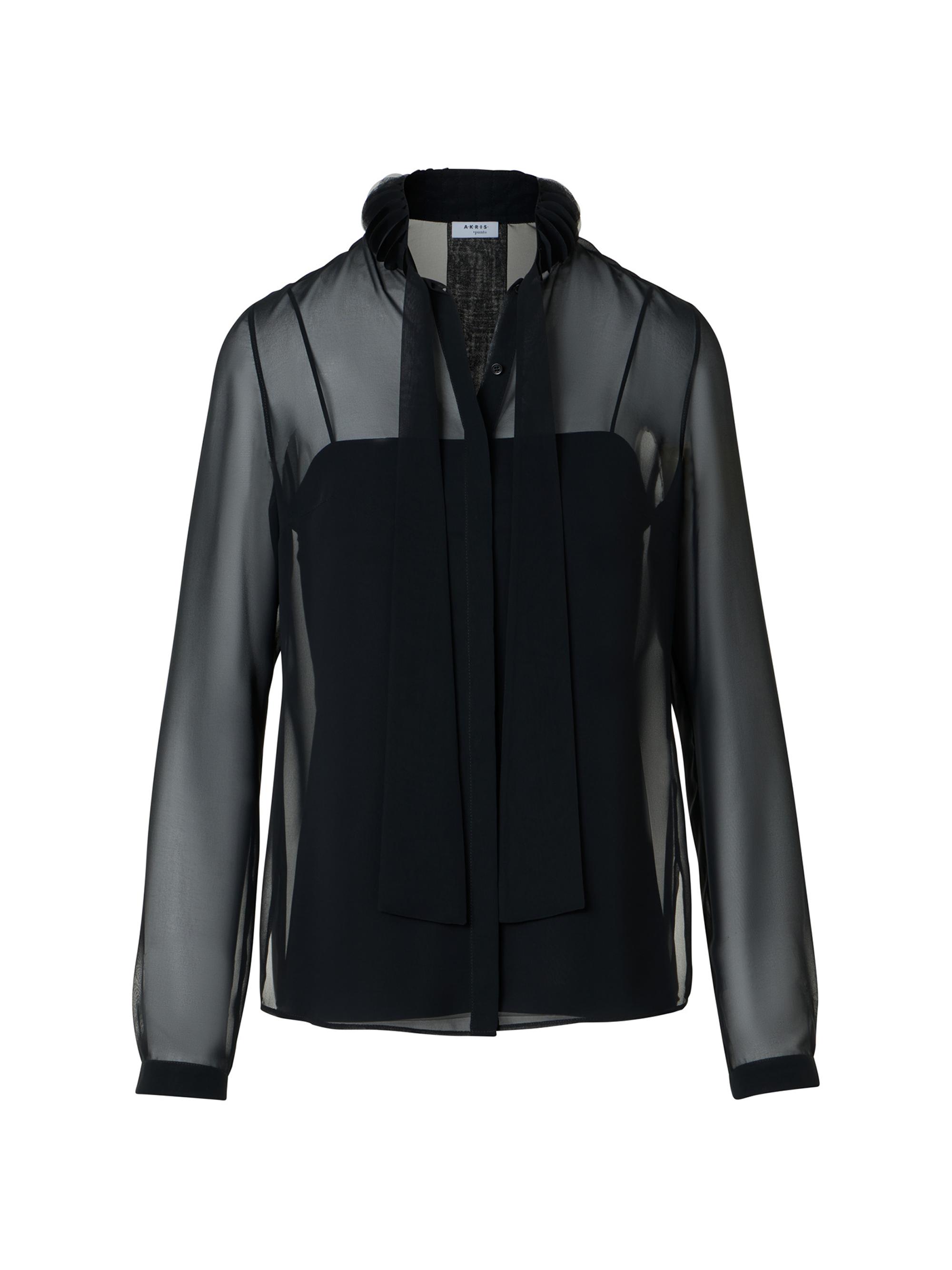 Akris punto Women's 3D Dot Techno Georgette Bow Tie Blouse - Black