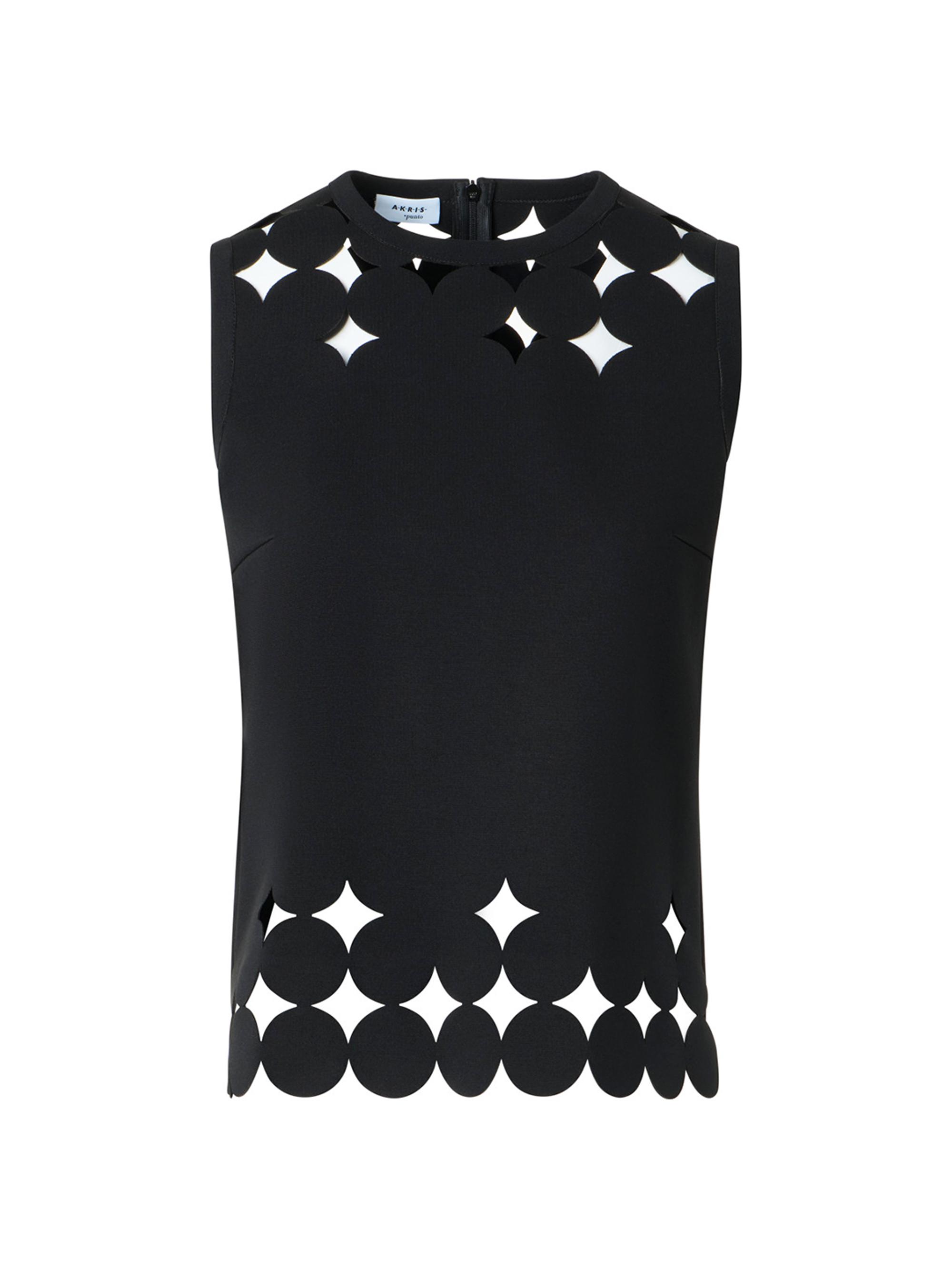 Akris punto Women's Dropping Dot Cut Out Sleeveless Top - Black
