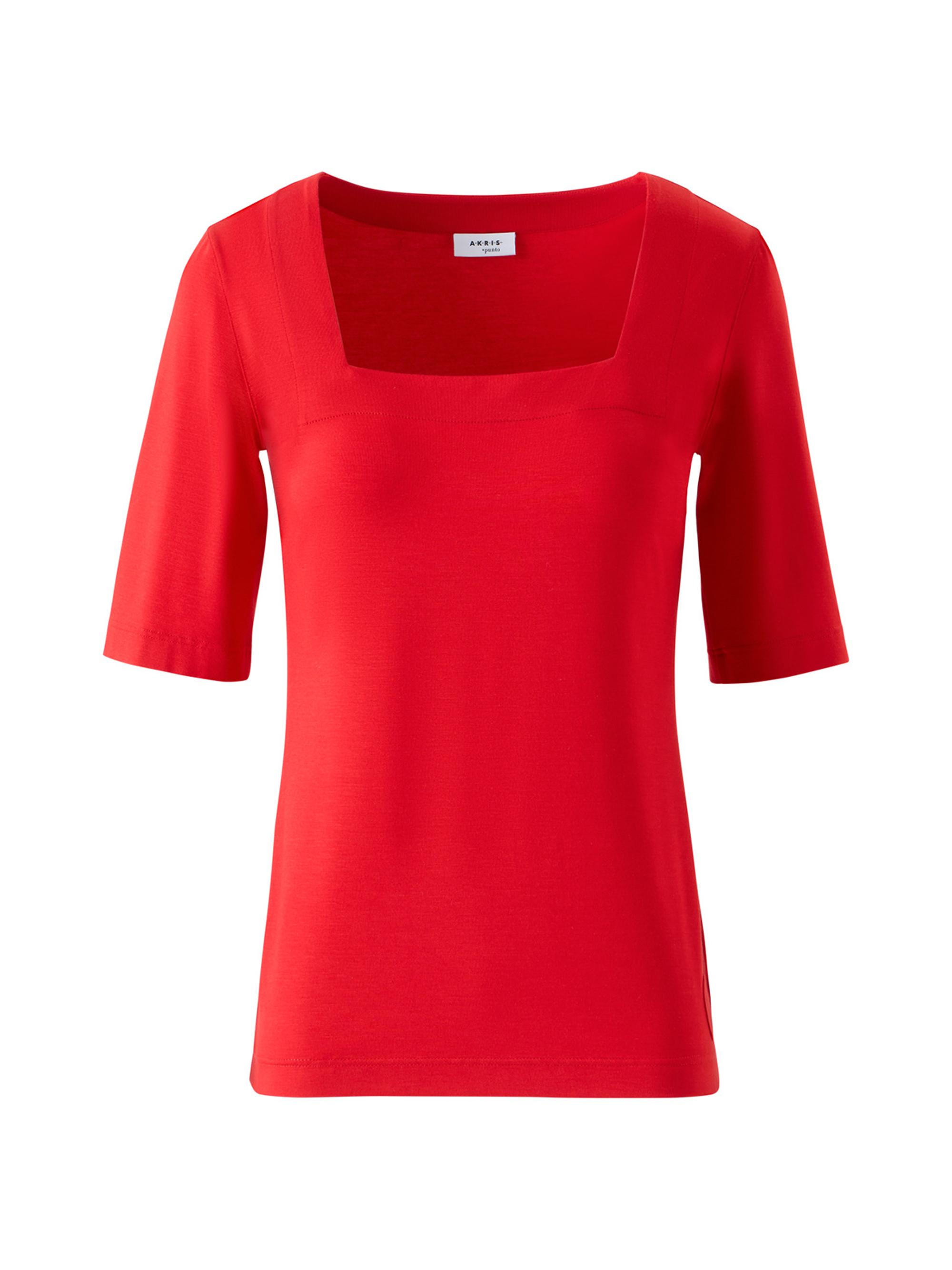 Akris punto Women's Dot Appliqué Square Neck T-Shirt - Bright Red