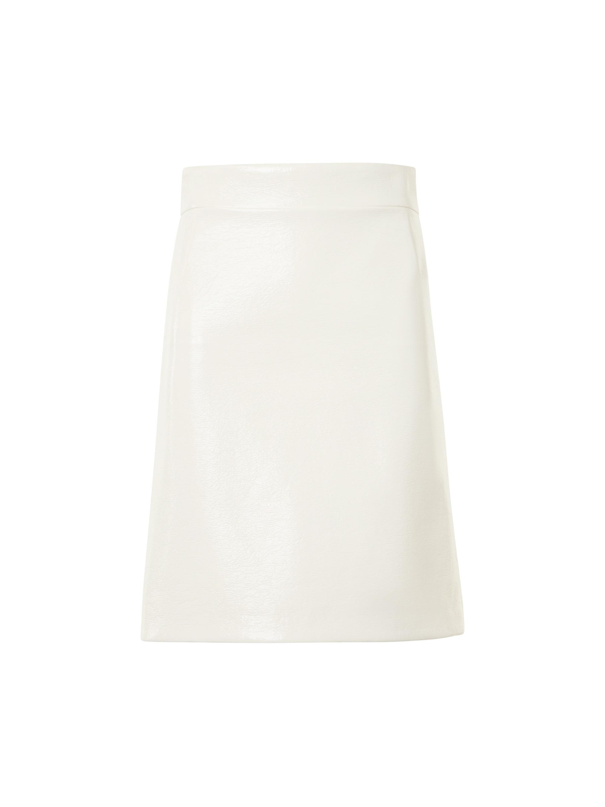 Akris punto Women's Faux Patent Leather A-Line Miniskirt - Cream