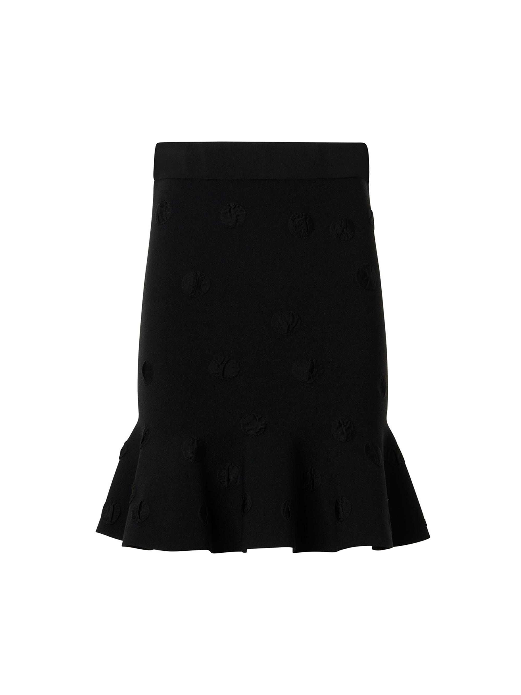Akris punto Women's Dot Knit Flared Knee-Length Skirt - Black