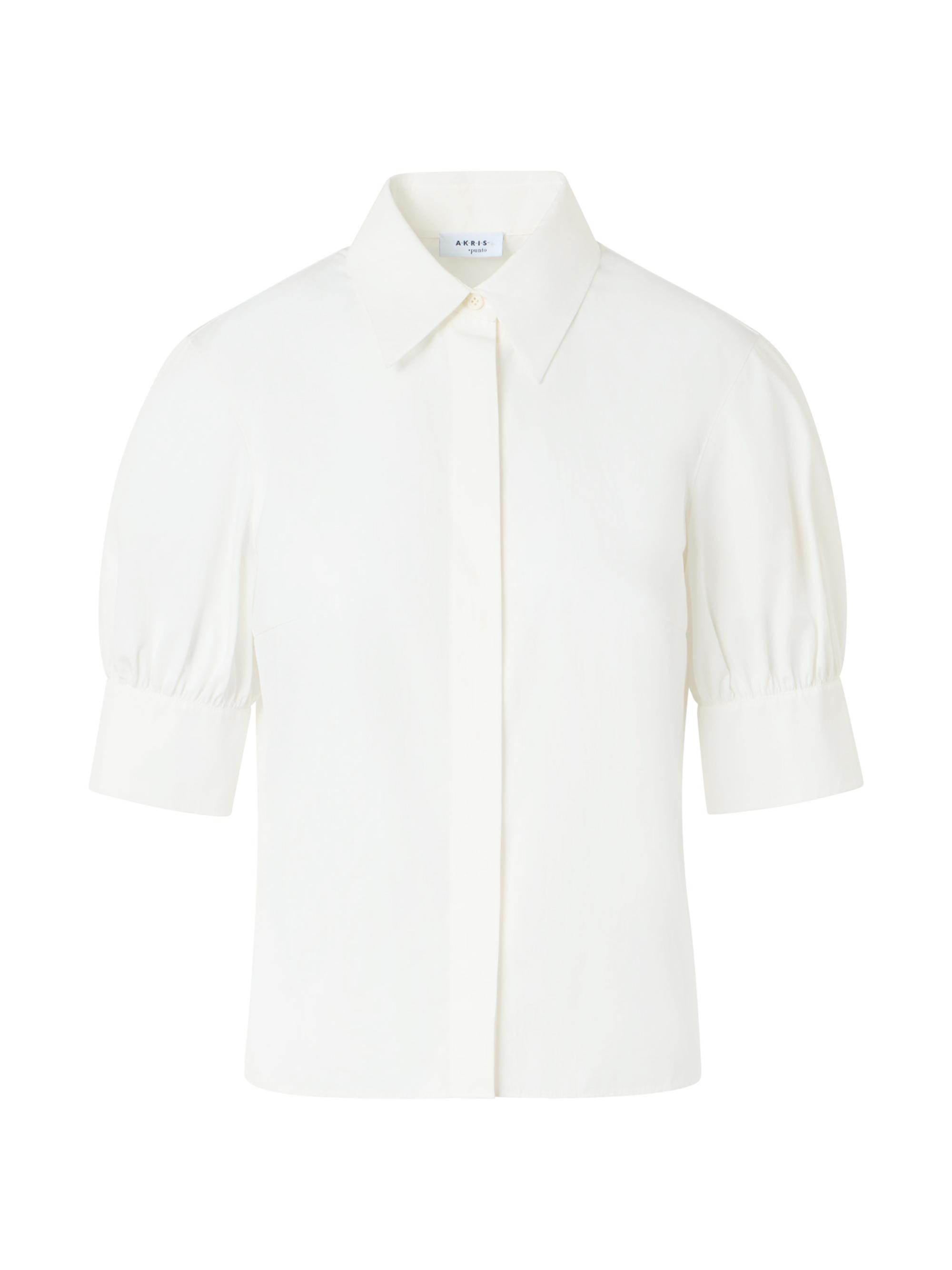 Akris punto Cotton Poplin Puff-Sleeve Blouse | Saks Fifth Avenue