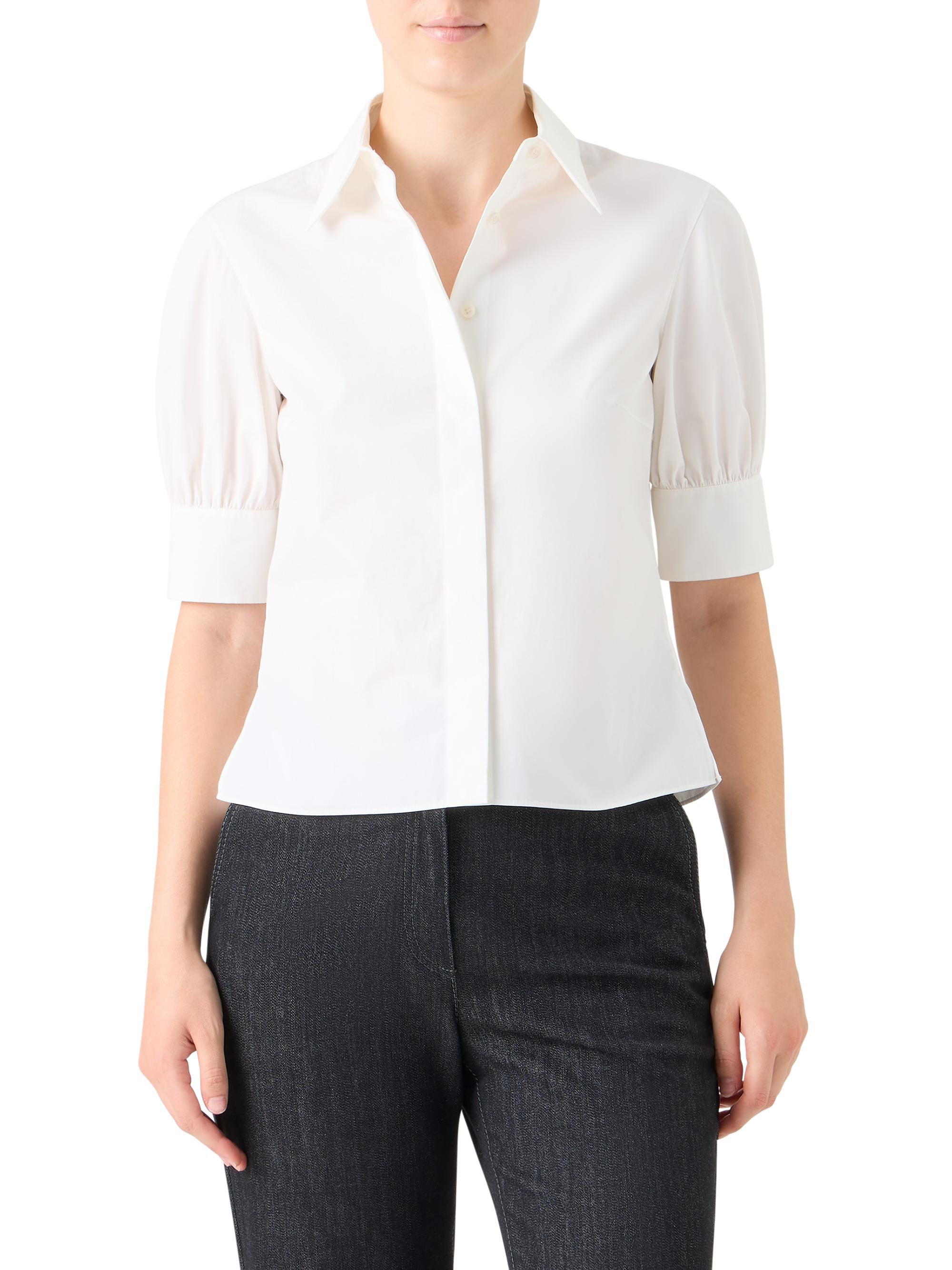 トップス AKIKI arimatsu blouse white Akris punto Cotton Poplin Short-Sleeve Blouse | Saks Fifth Avenue