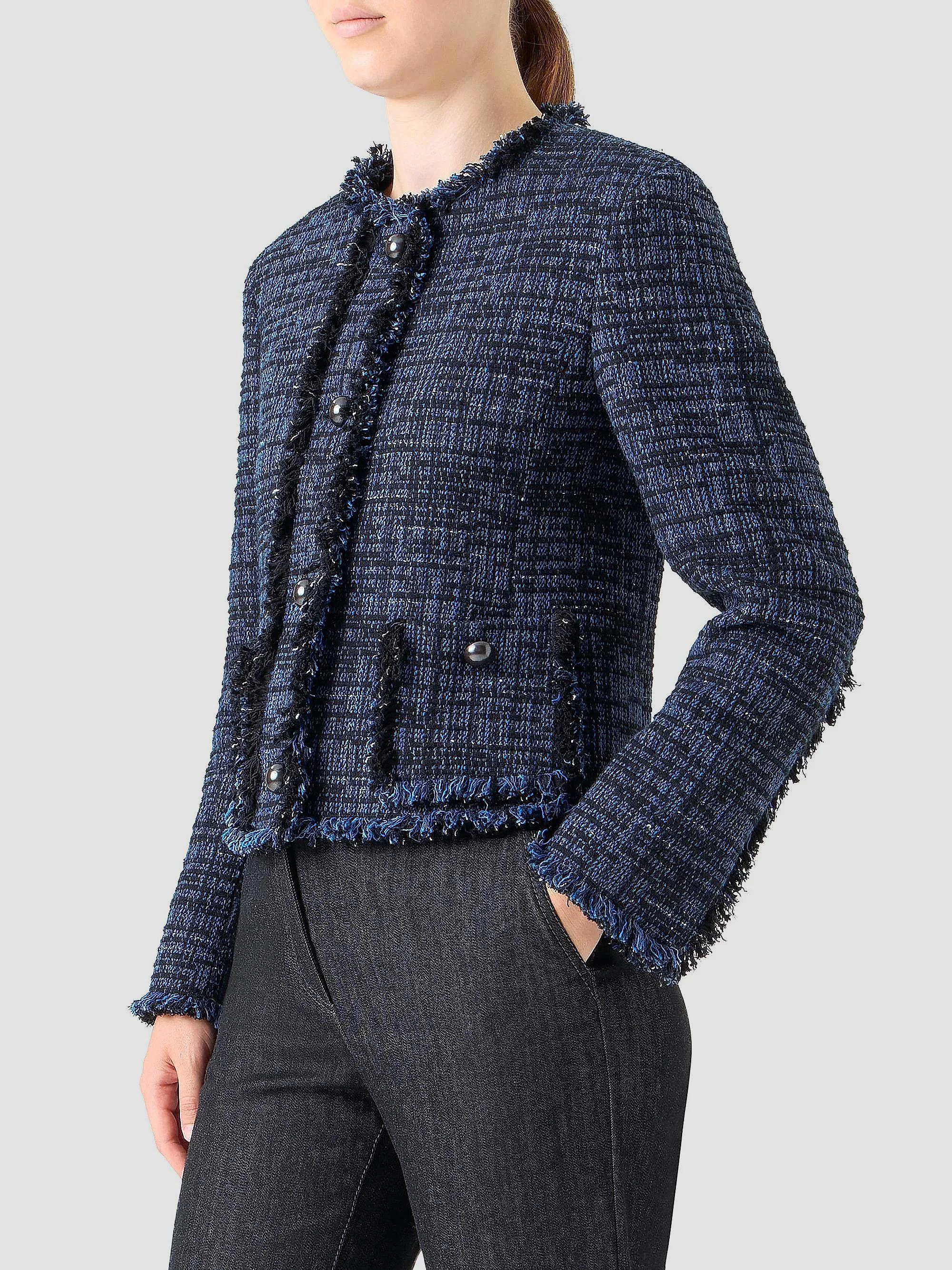 Akris punto Raw Denim Tweed Jacket | Saks Fifth Avenue