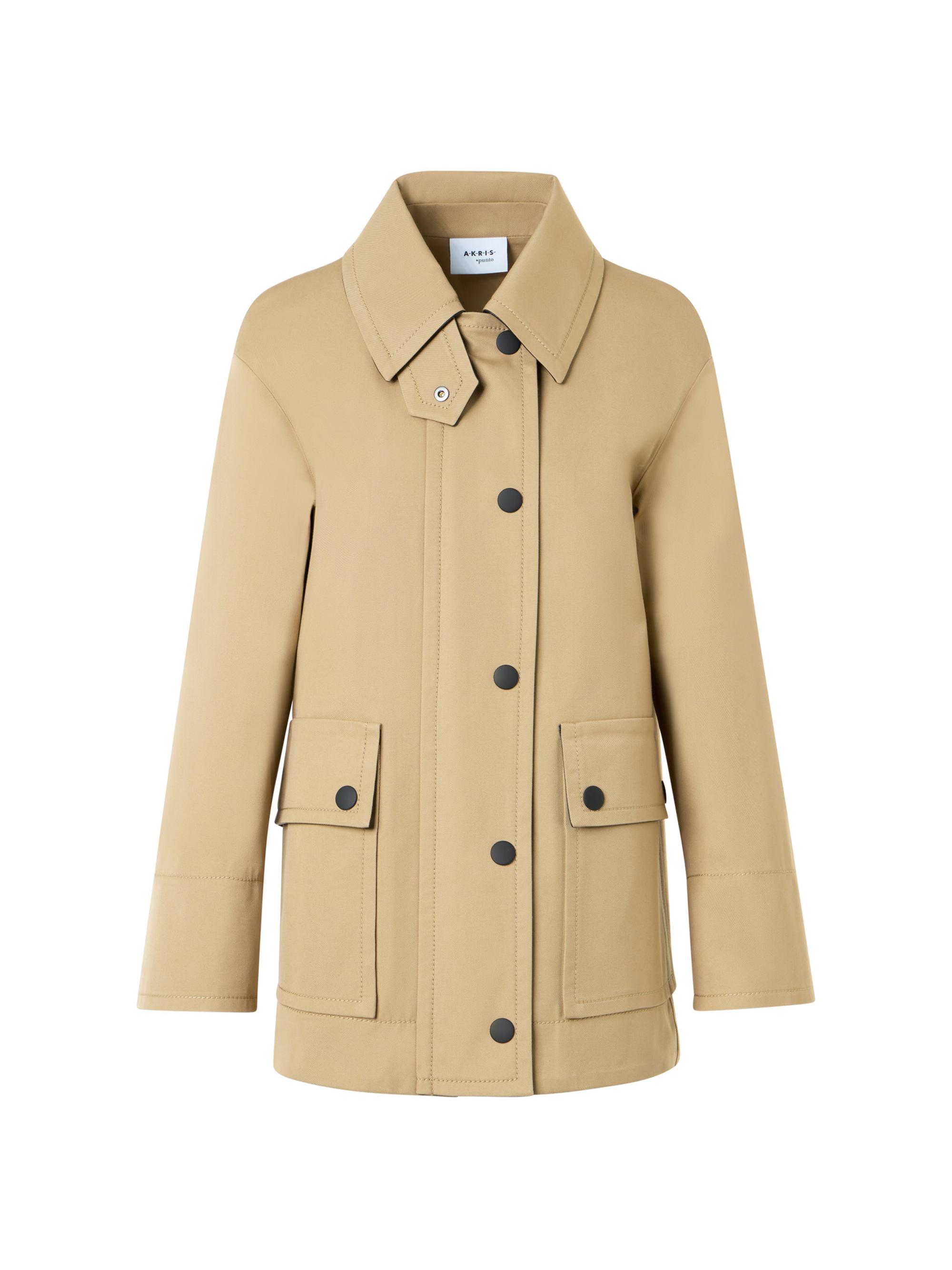 Akris punto Women's Cotton-Blend Gabardine Parka Jacket - Beige Black Red