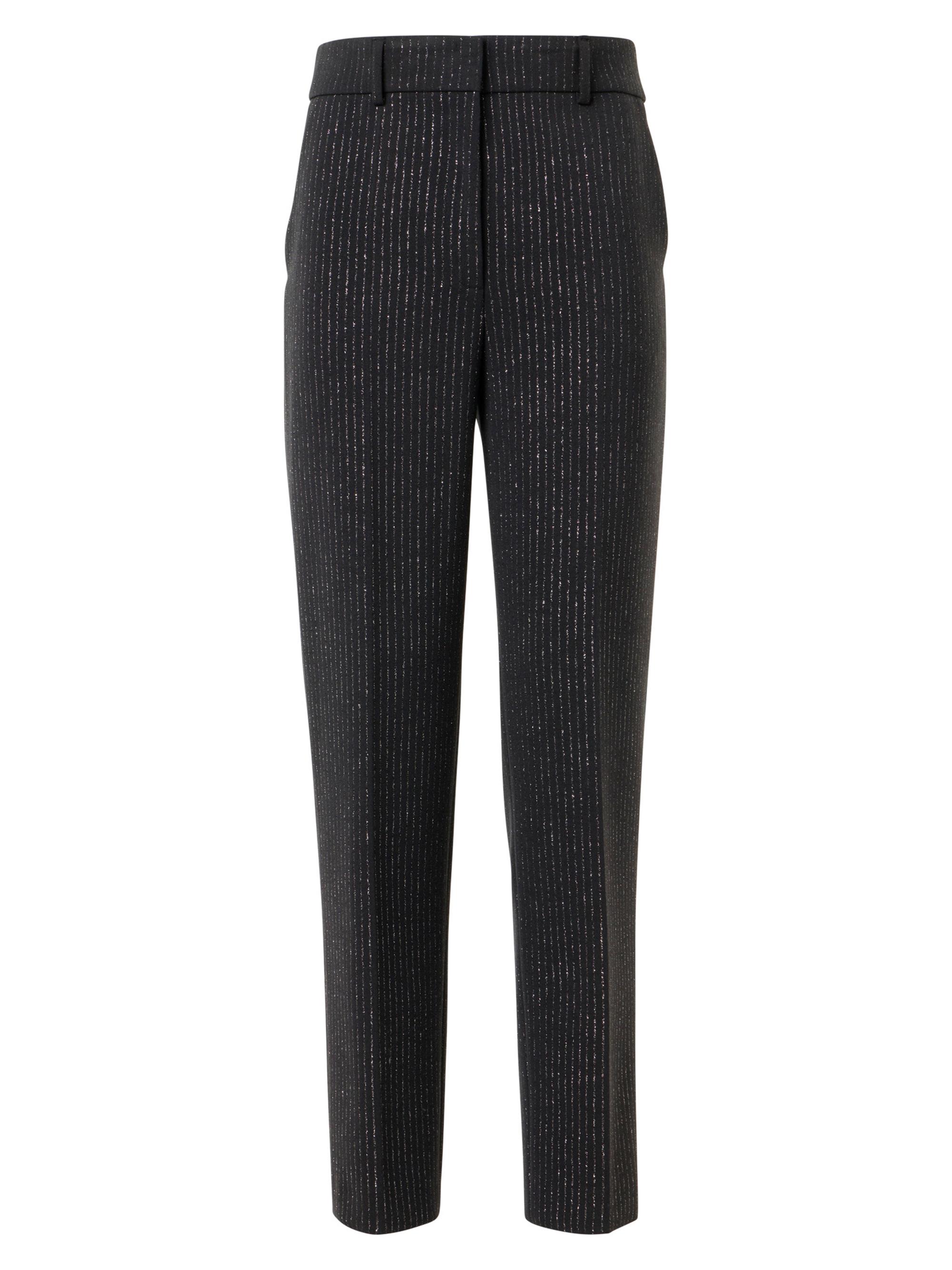 Akris punto Women's Feryn Metallic Pinstripe Pants - Black Brushed Steel