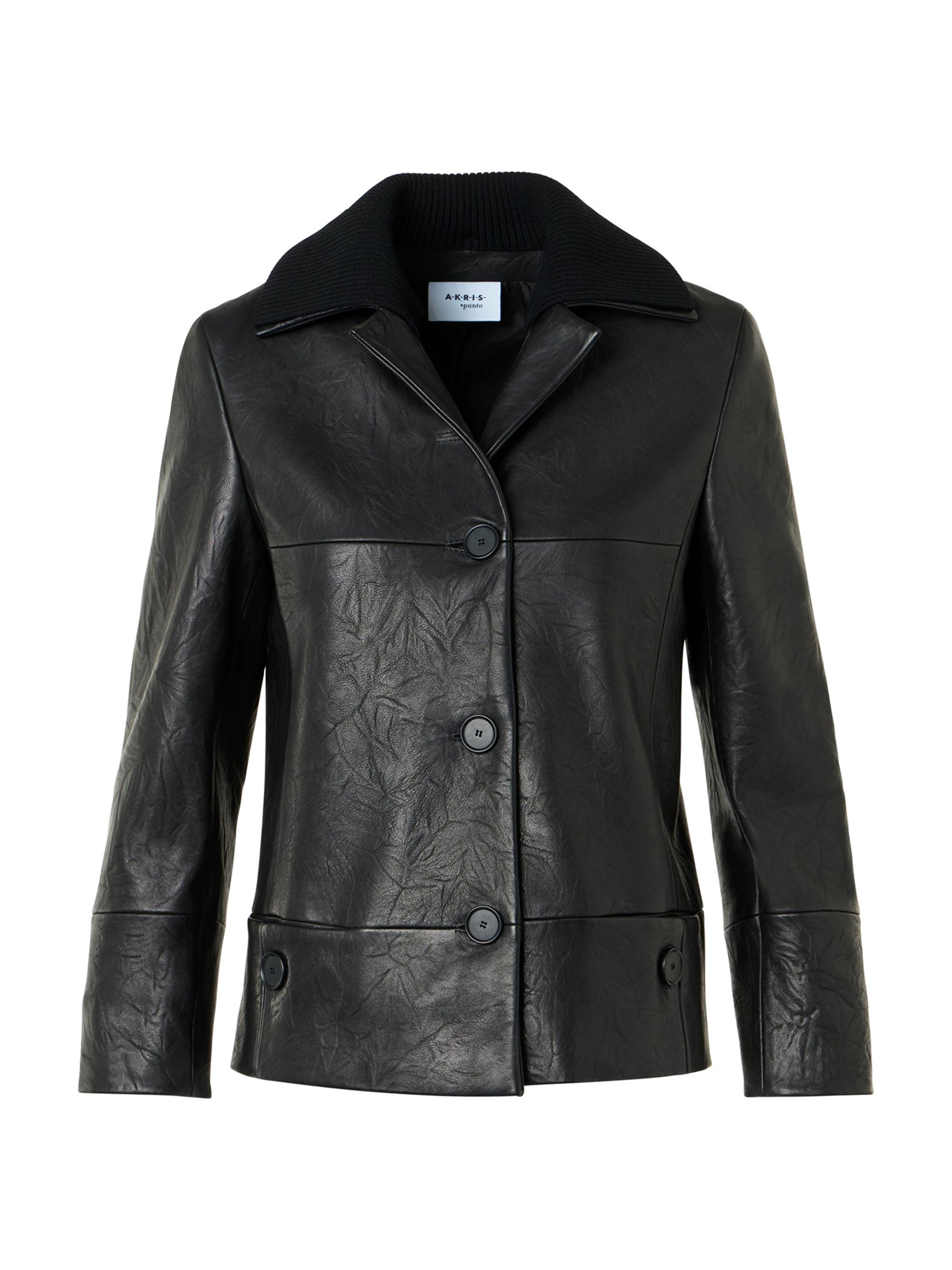 アキ Akris Whisper Metallic Leather Jacket | Saks Fifth Avenue