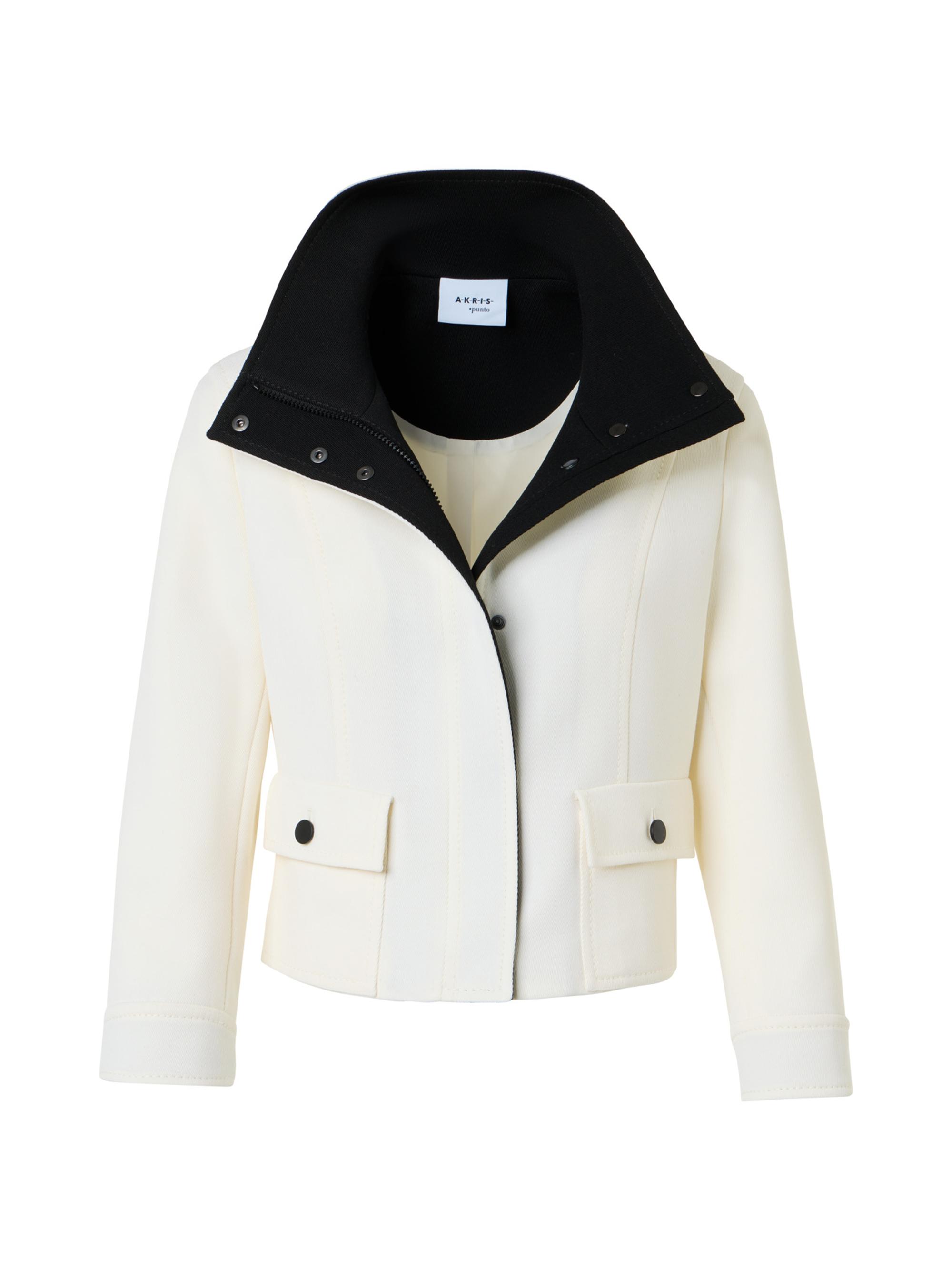 Akris punto Women's Techno Wool Jacket - Cream Black