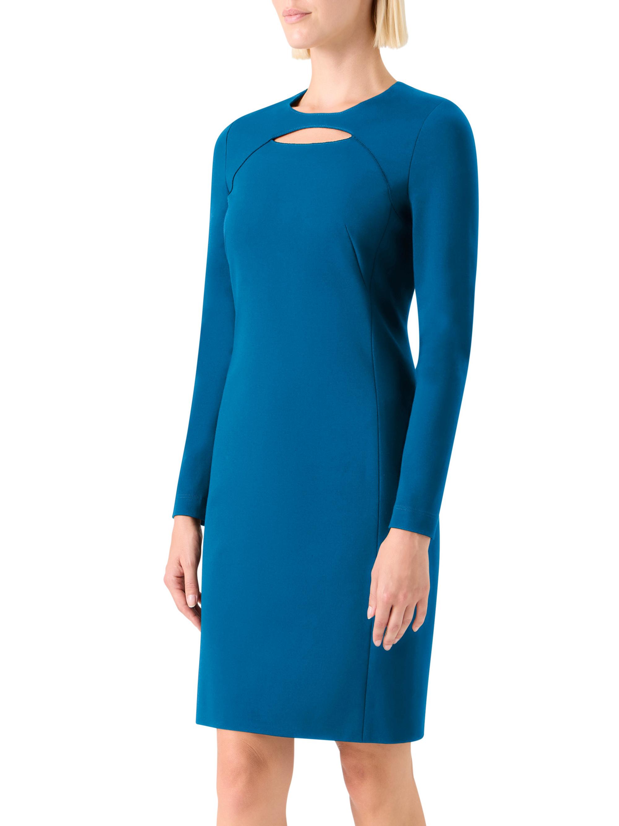 Akris punto Women's Chest Cut-Out Sheath Dress - Teal - Size 10