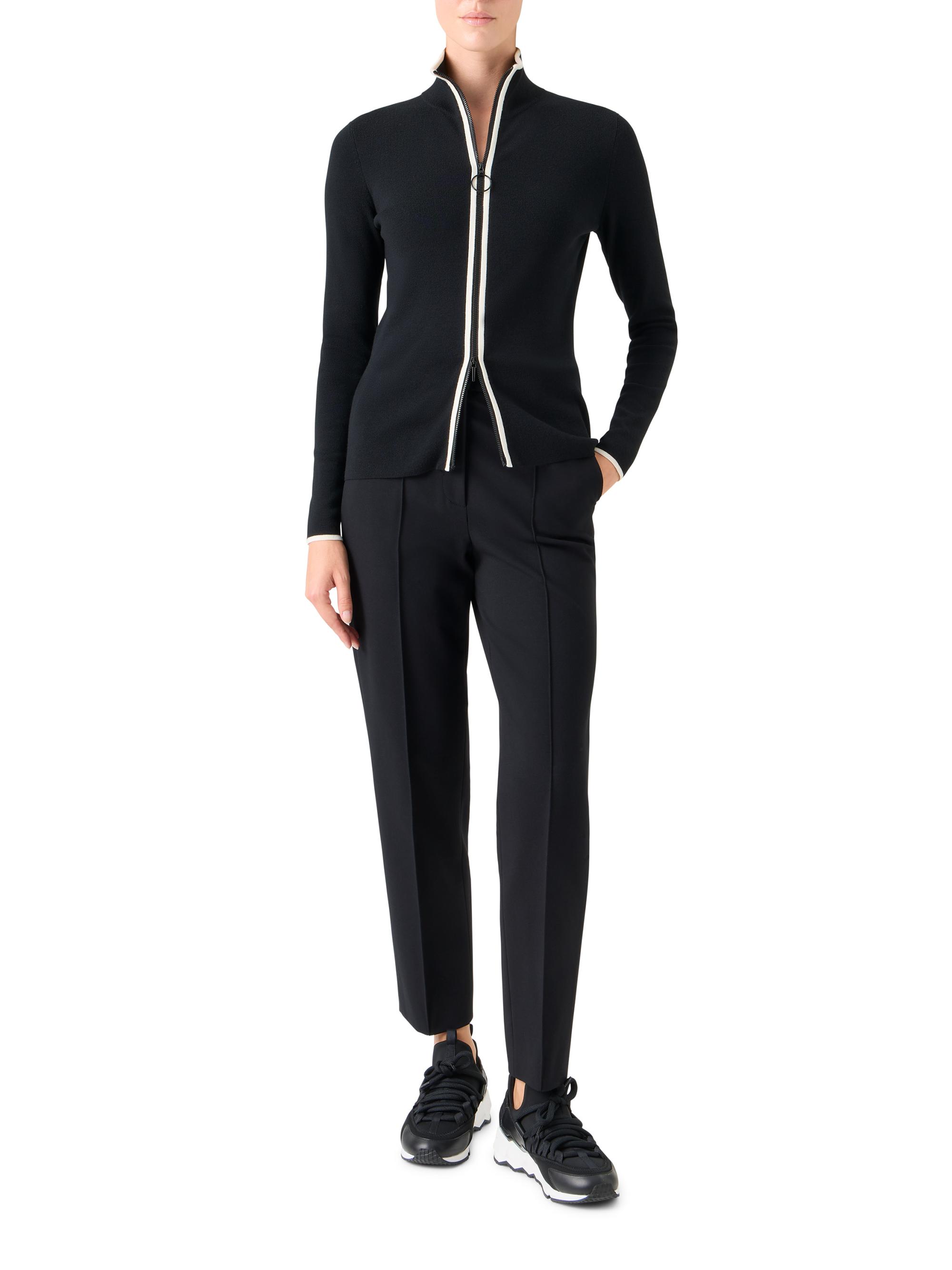 Akris punto Stripe Stretch Wool Zip Cardigan | Saks Fifth Avenue