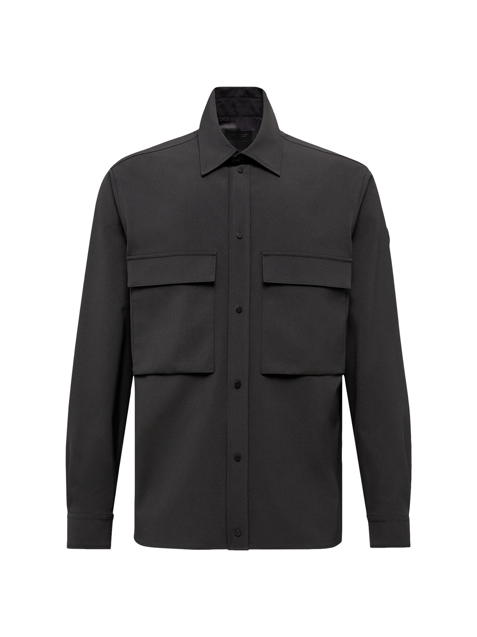 Moncler Men's Pocketed Snap Closure Shirt - Black