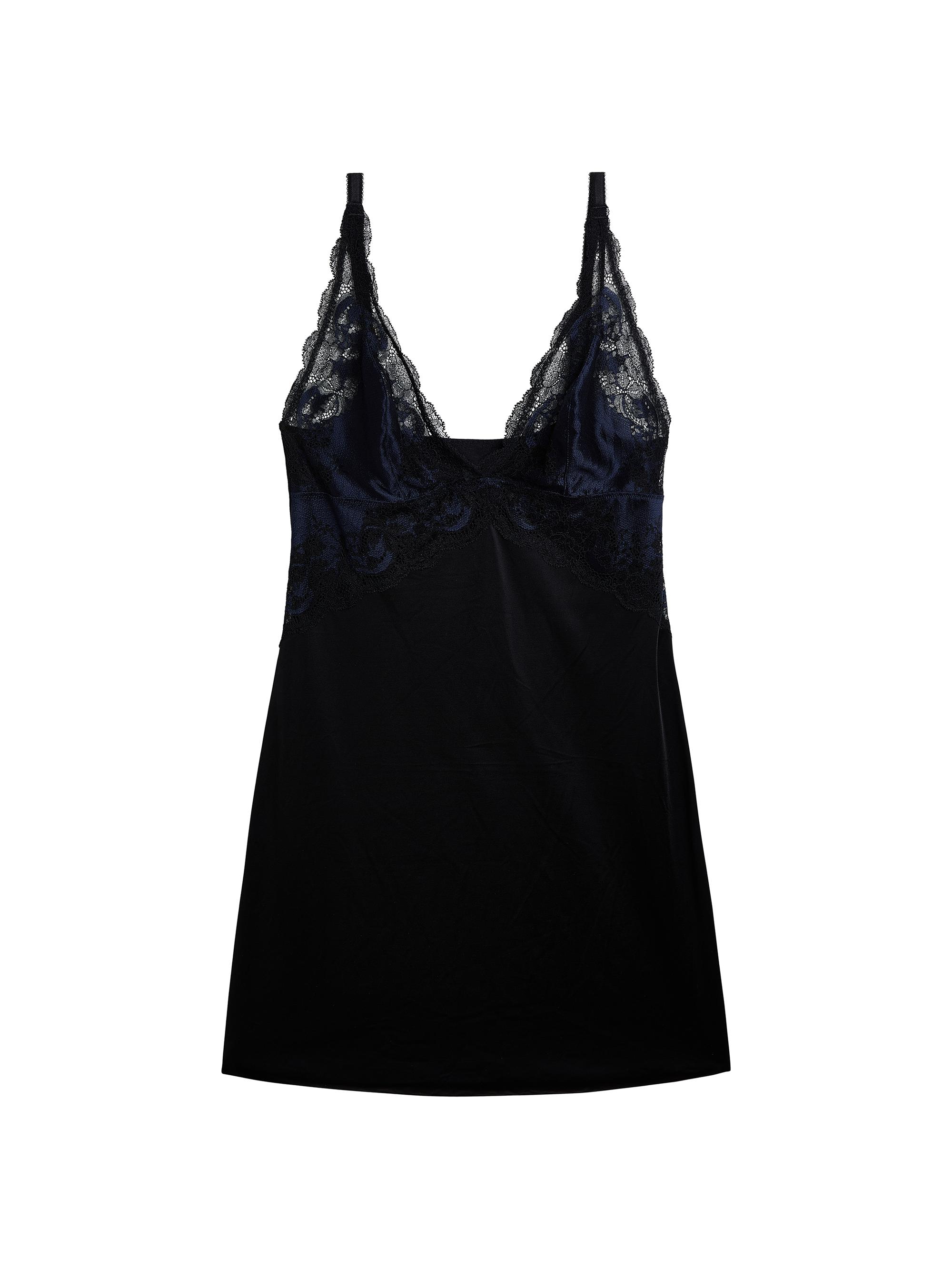 Wacoal Women's Modern Affair Floral Lace Chemise - Night Sky Black