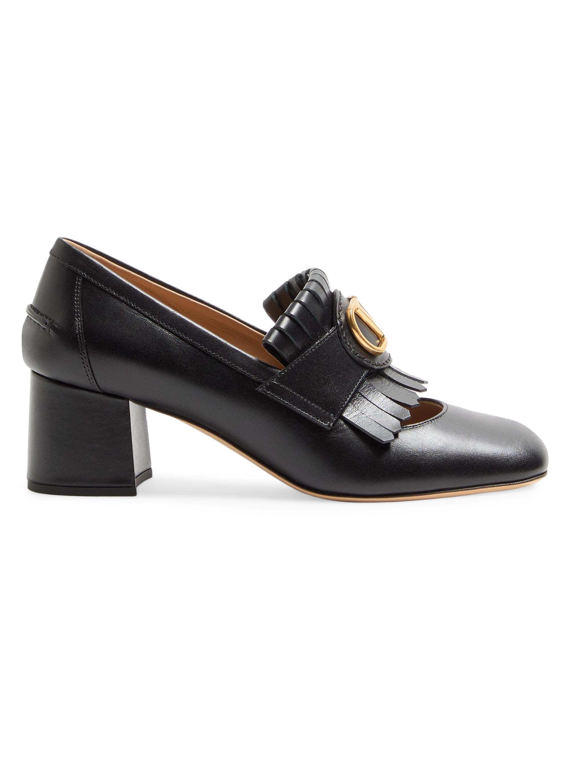 Valentino Garavani Women's VLogo 55MM Signature Fringed Calfskin Pumps - Black