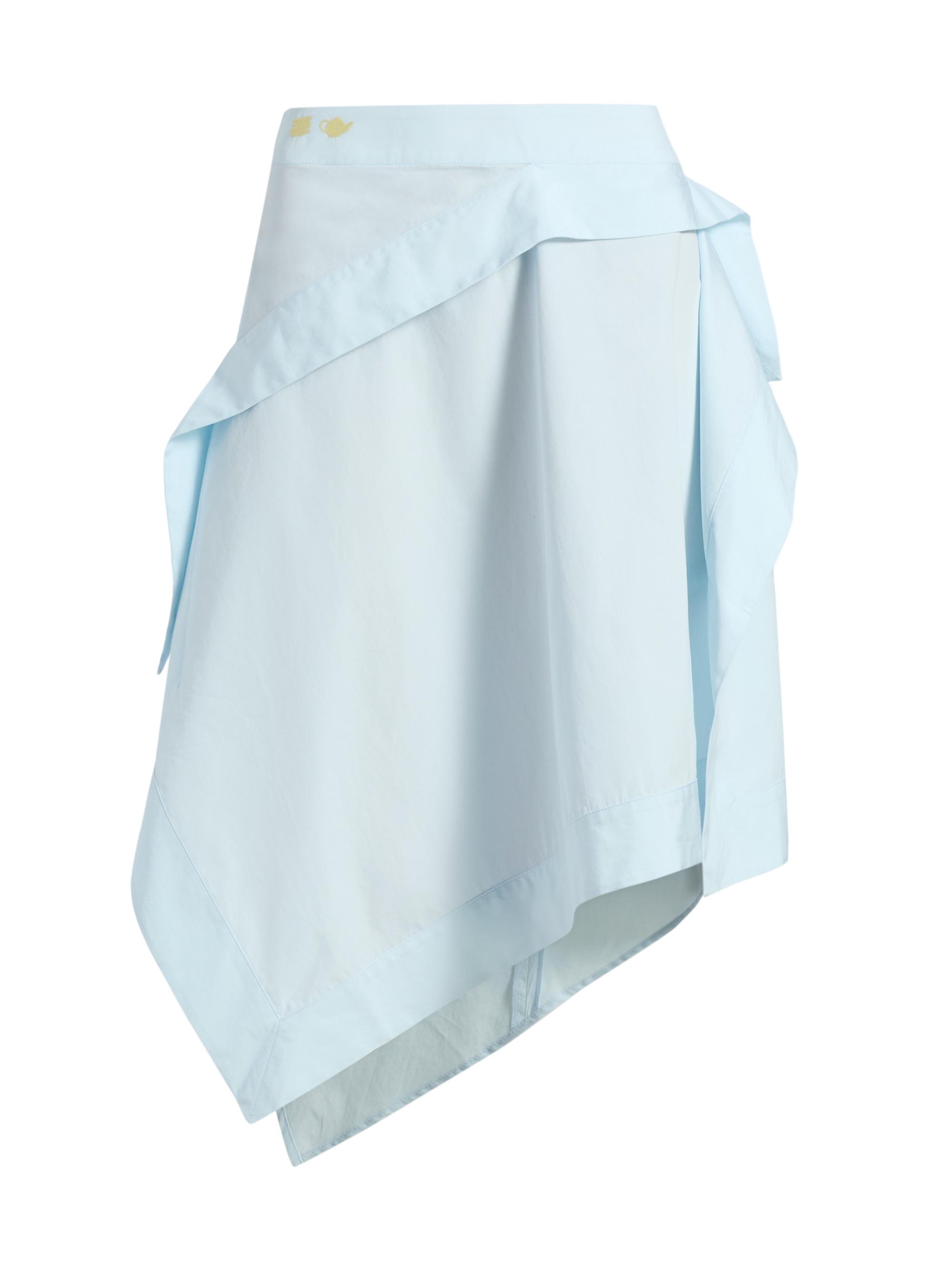 Women’s Drape Asymmetric Skirt – Pale Blue – Size 2