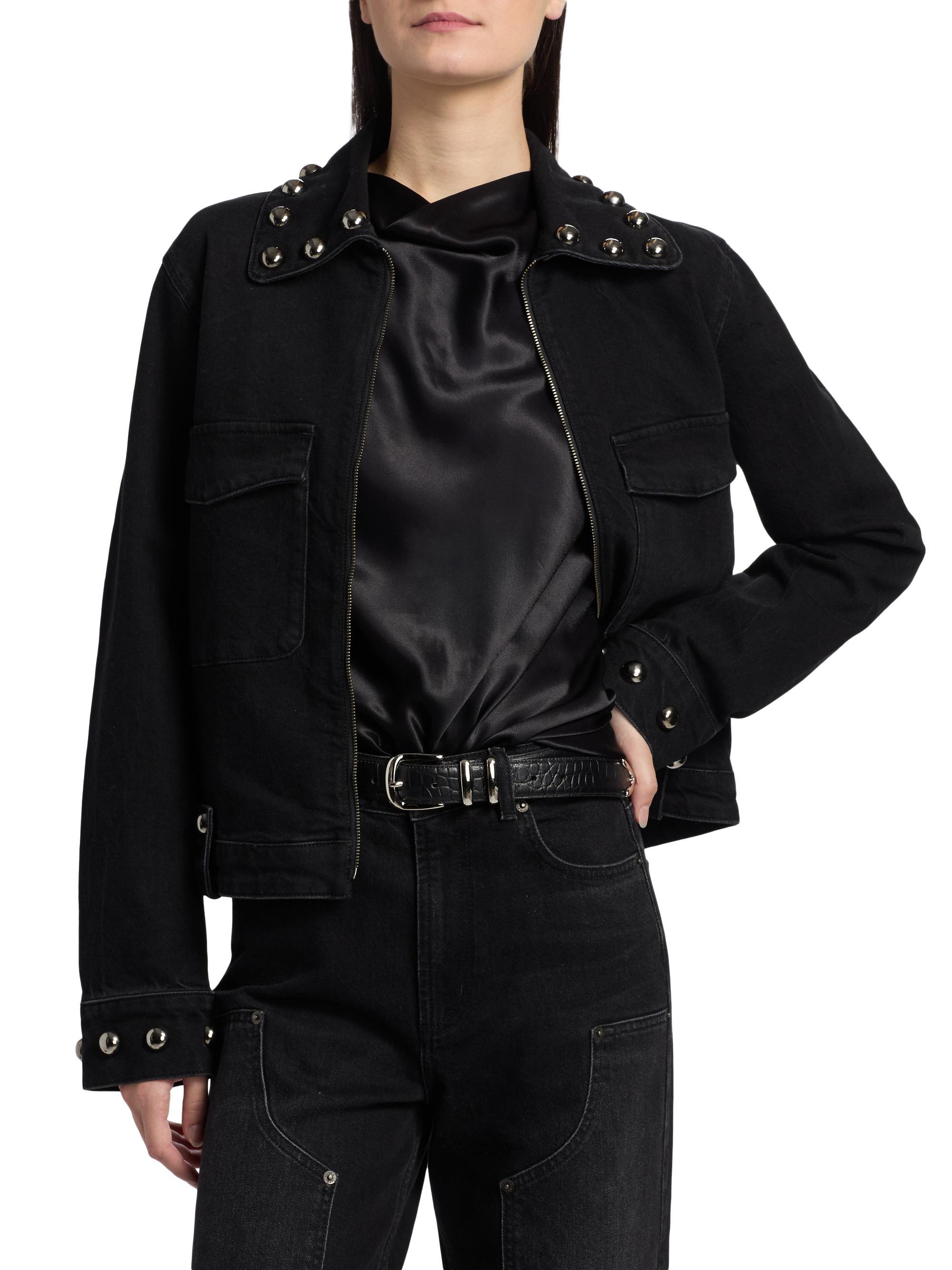 Rails Roxbury Stud-Trim Denim Jacket | Saks Fifth Avenue