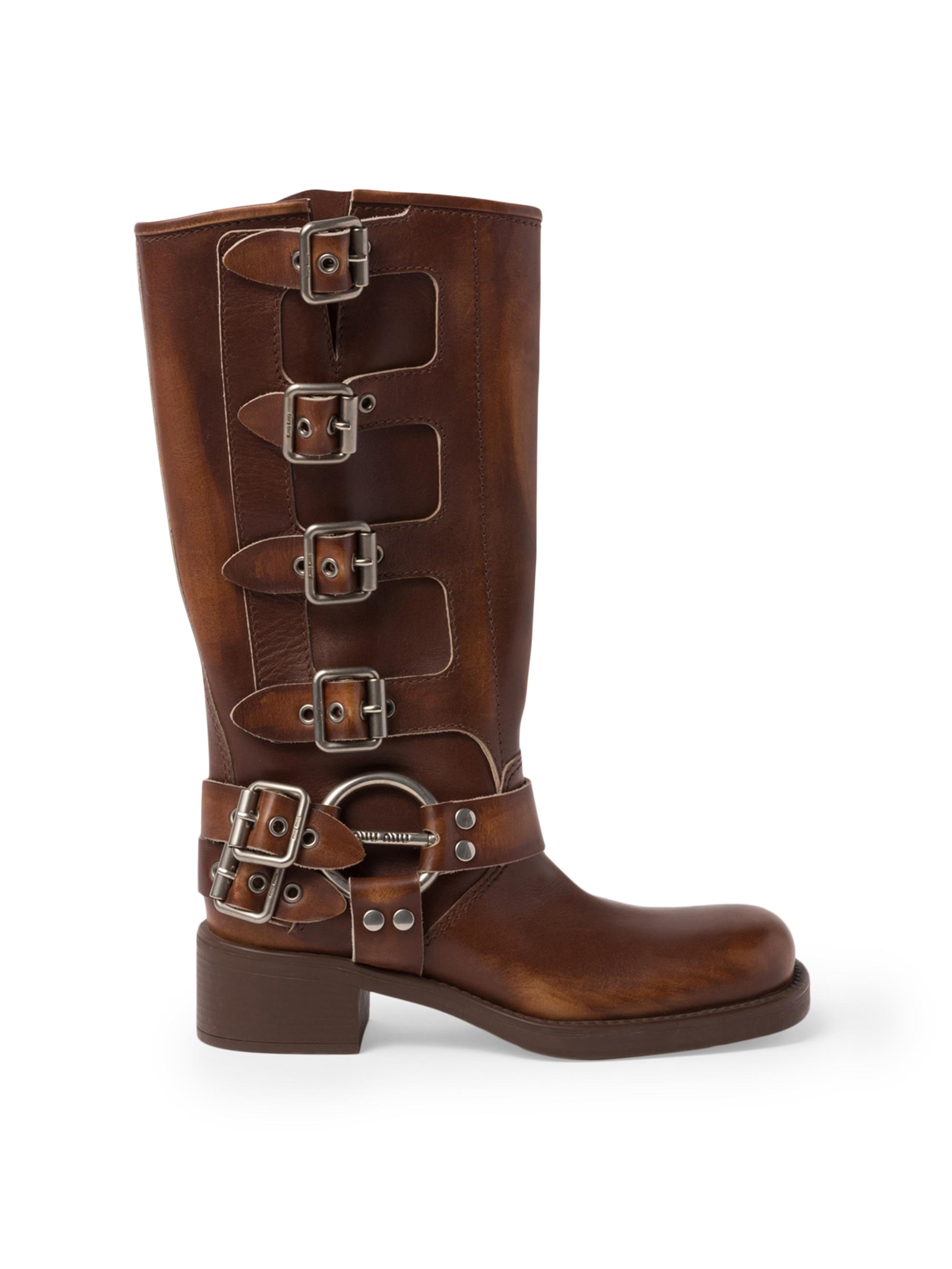 Miu Miu Women's Leather Boots - Brown