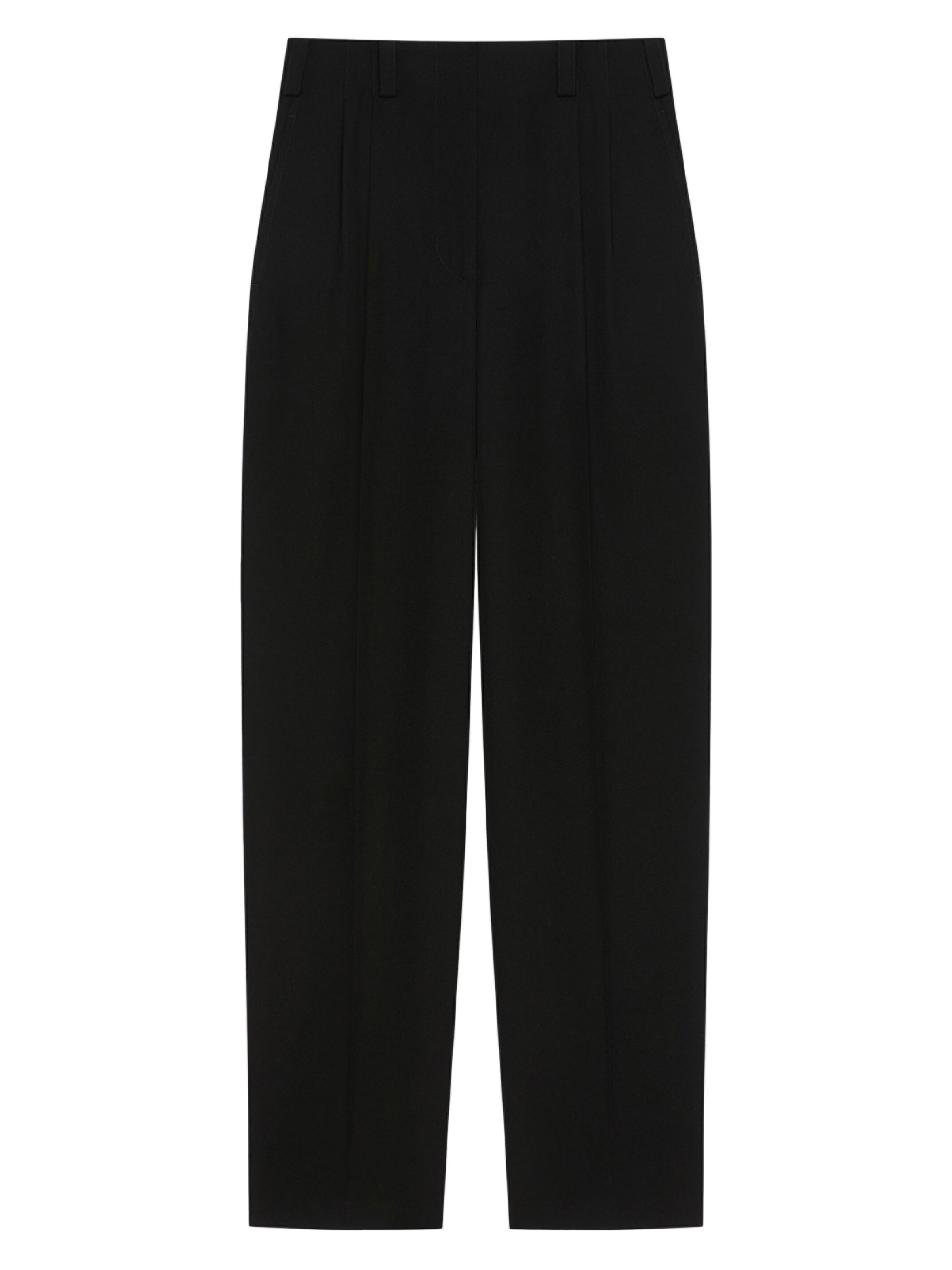 Givenchy Women's Two Pleat Pants in Wool - Black