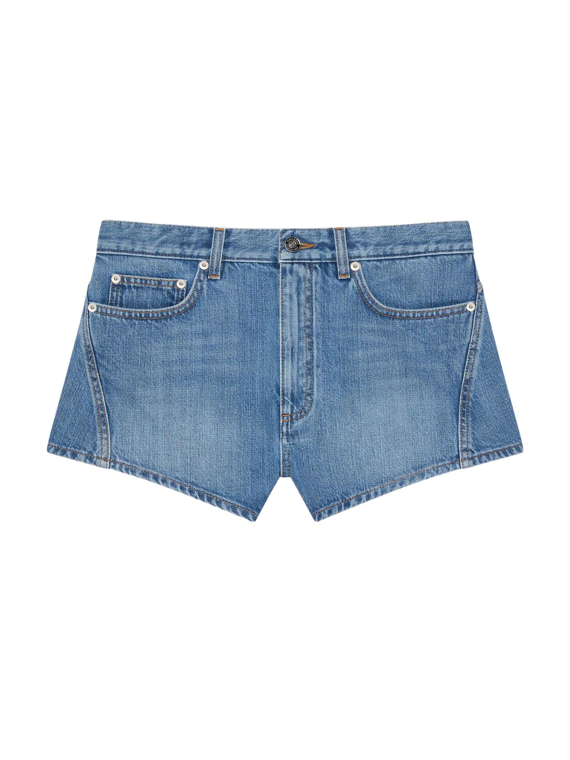 Givenchy Women's Mini Shorts in Washed Denim - Medium Blue