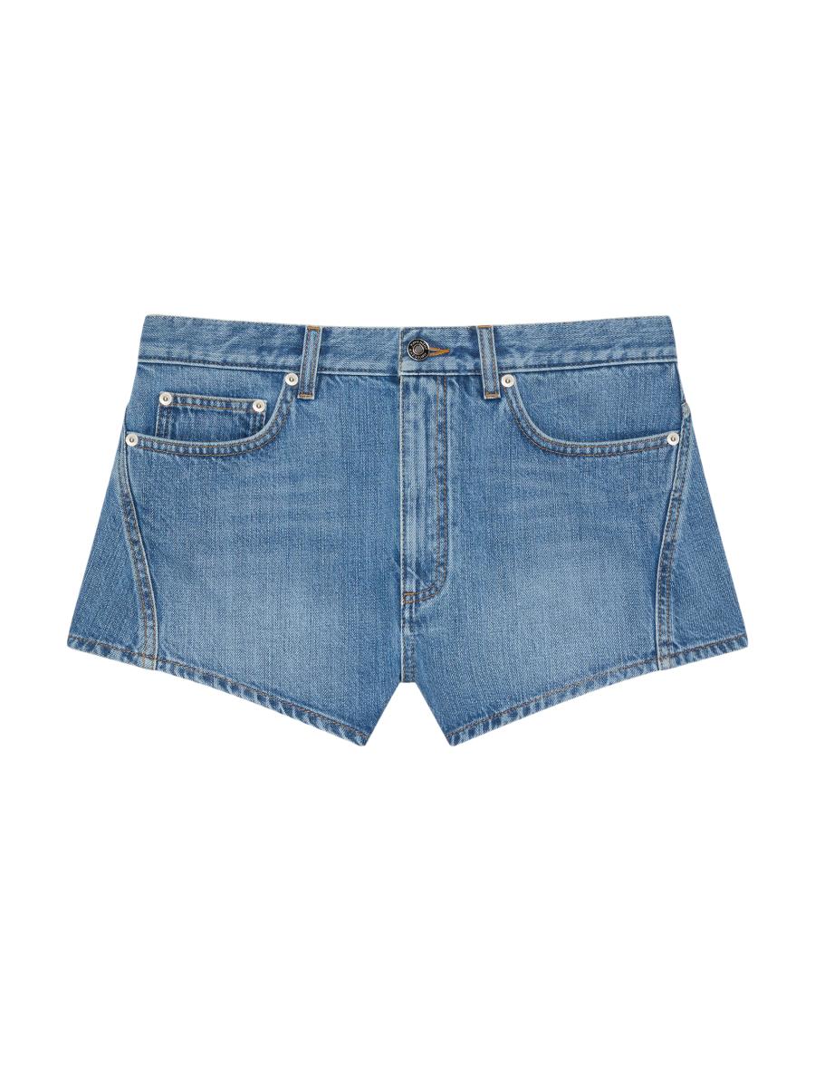 Givenchy Women's Mini Shorts In Washed Denim In Blue