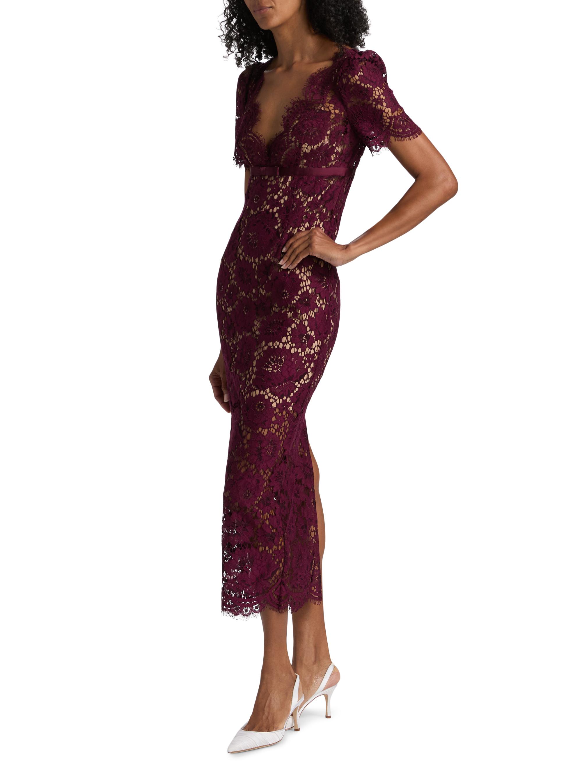 black lace prom dress with sleeves Black Illusion Lace Top Long Sleeves A Line Long Prom Dress, Black / L