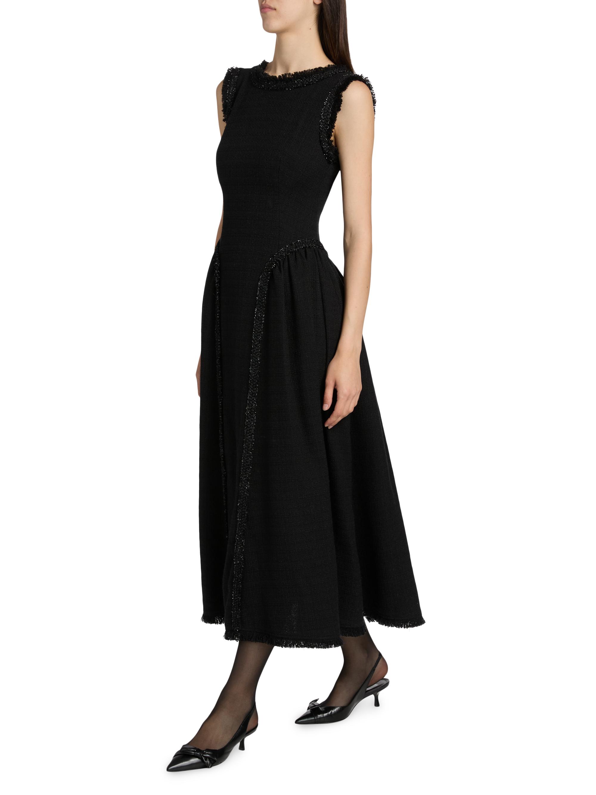 Self-Portrait Open-Back Boucle Midi-Dress | Saks Fifth Avenue