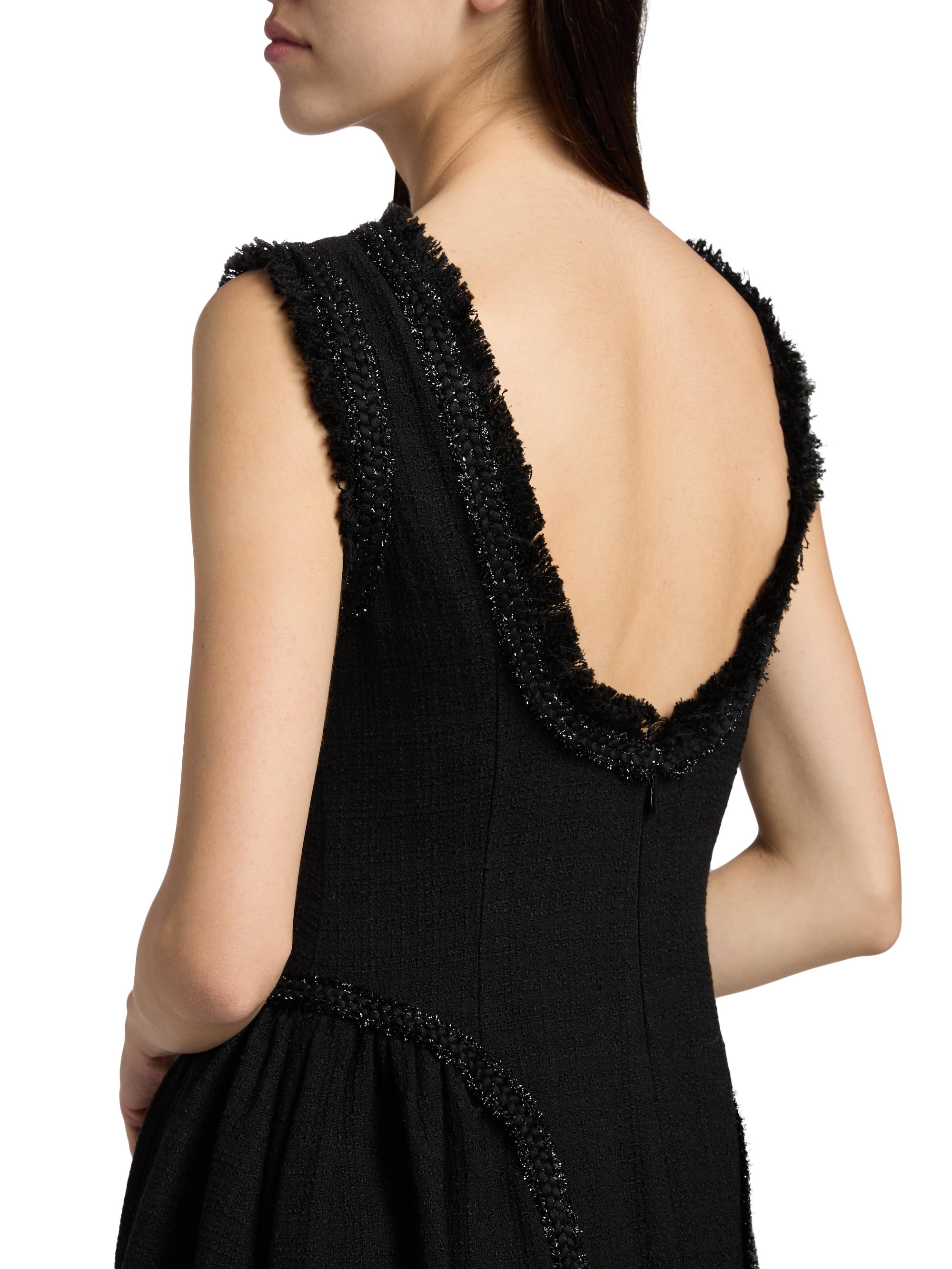 knee length dresses for ladies Black Boucle Midi Dress main image 0