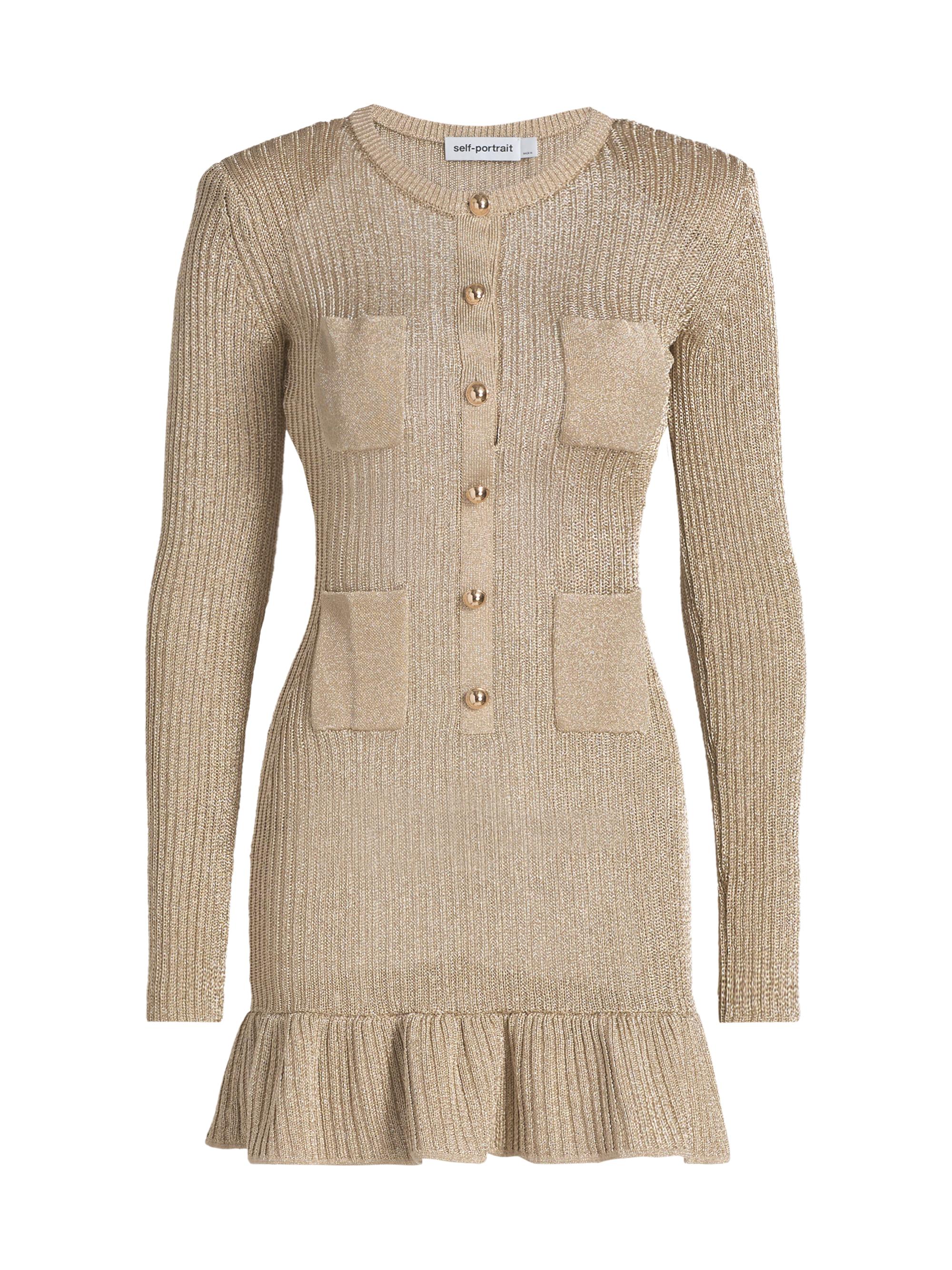 Knit Long-Sleeve Mini-Dress