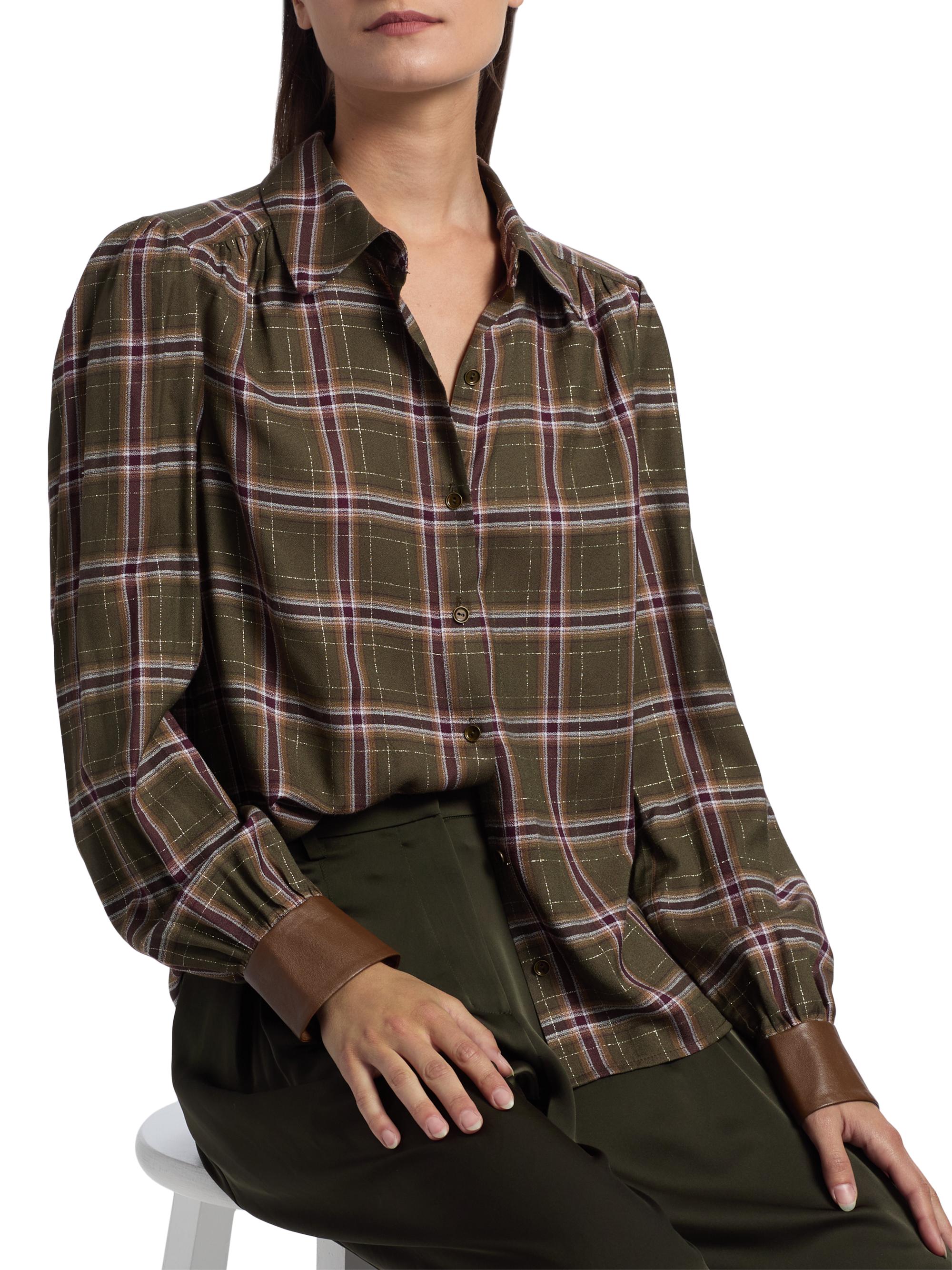 Ramy Brook Jeremy Plaid Button-Front Shirt | Saks Fifth Avenue