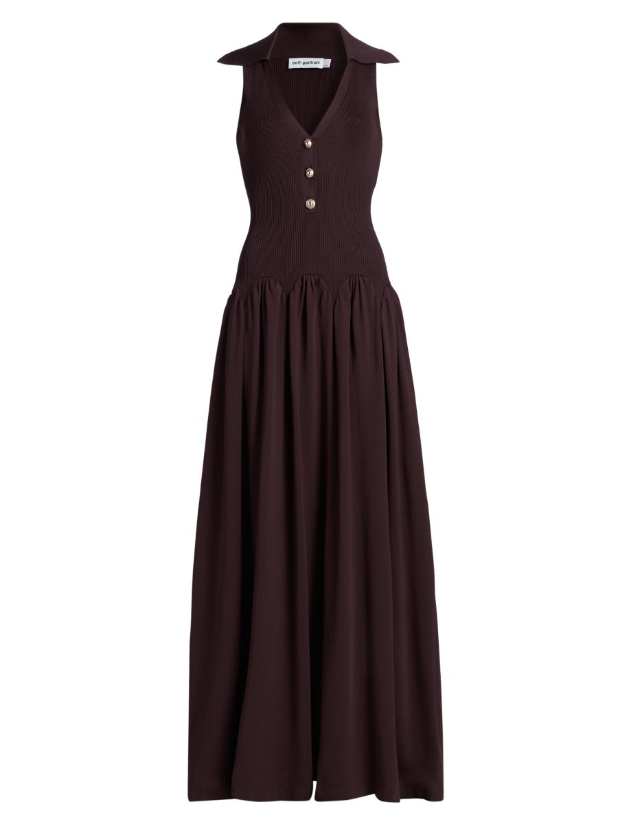 green emerald velvet dress Blue Georgette Flower Maxi Dress  self-portrait-US