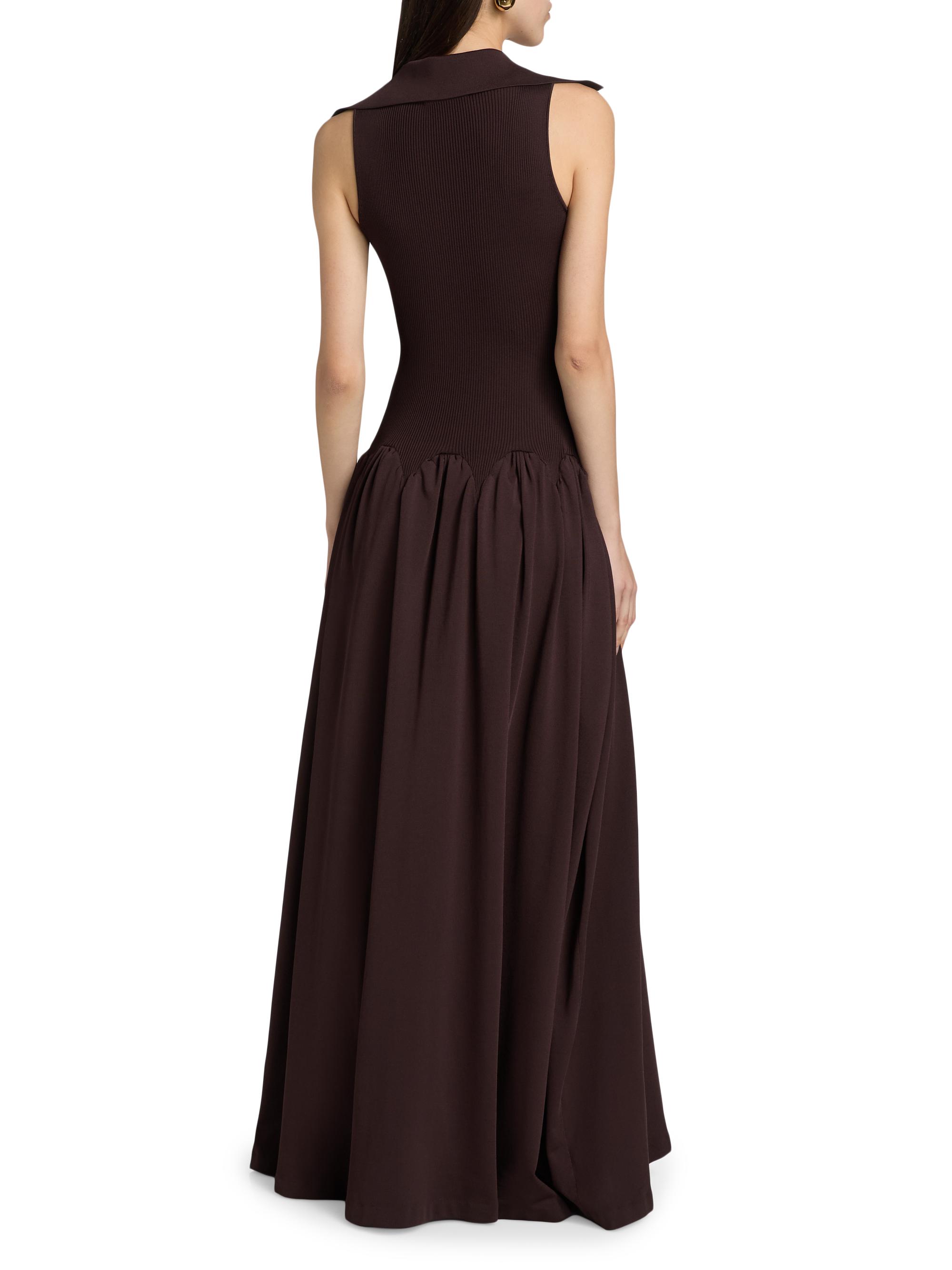 Self-Portrait Women's Ribbed Midi Dress - Brown - Size S