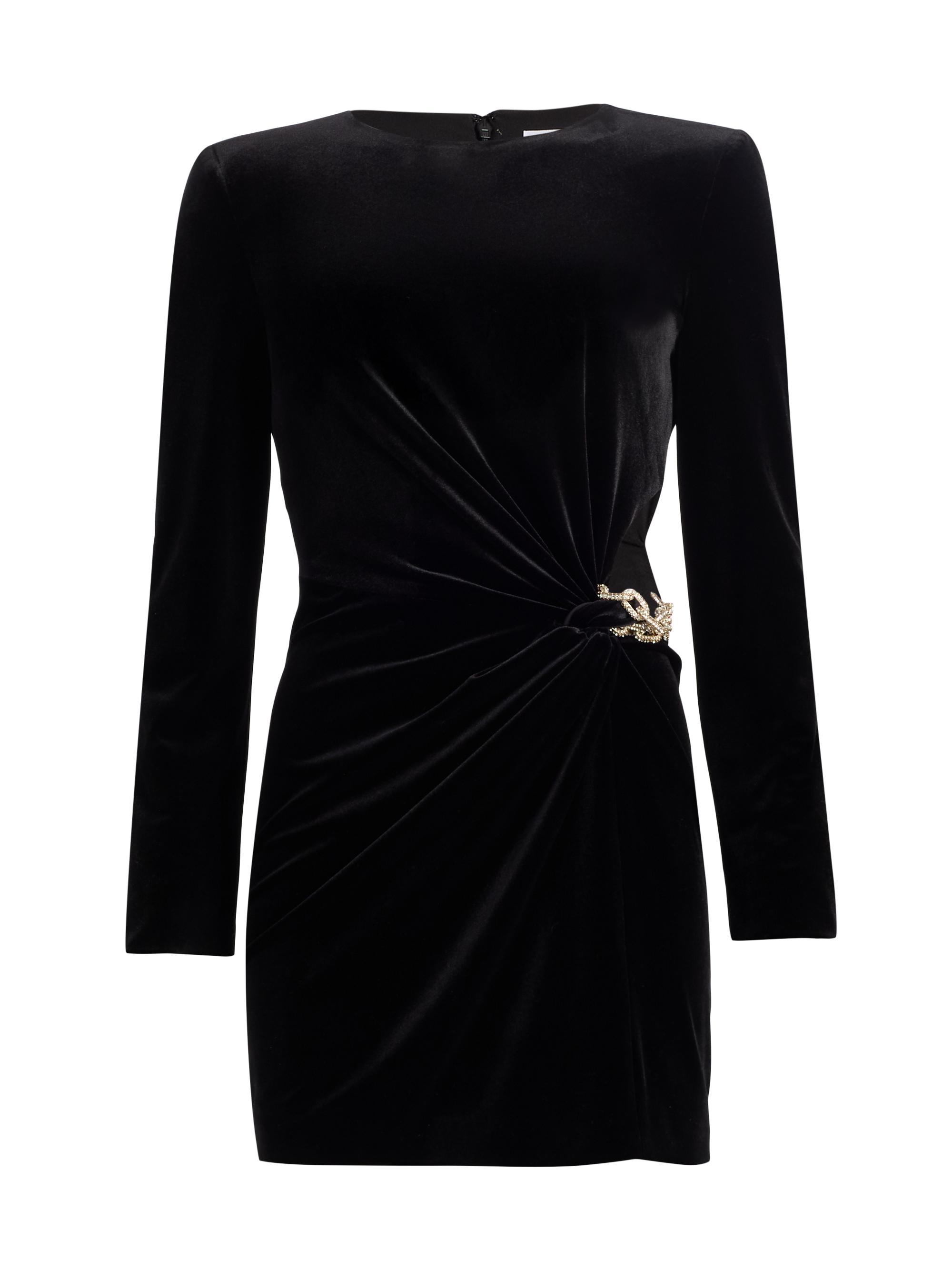 Self-Portrait Women's Embellished Cut-Out Velvet Minidress - Black