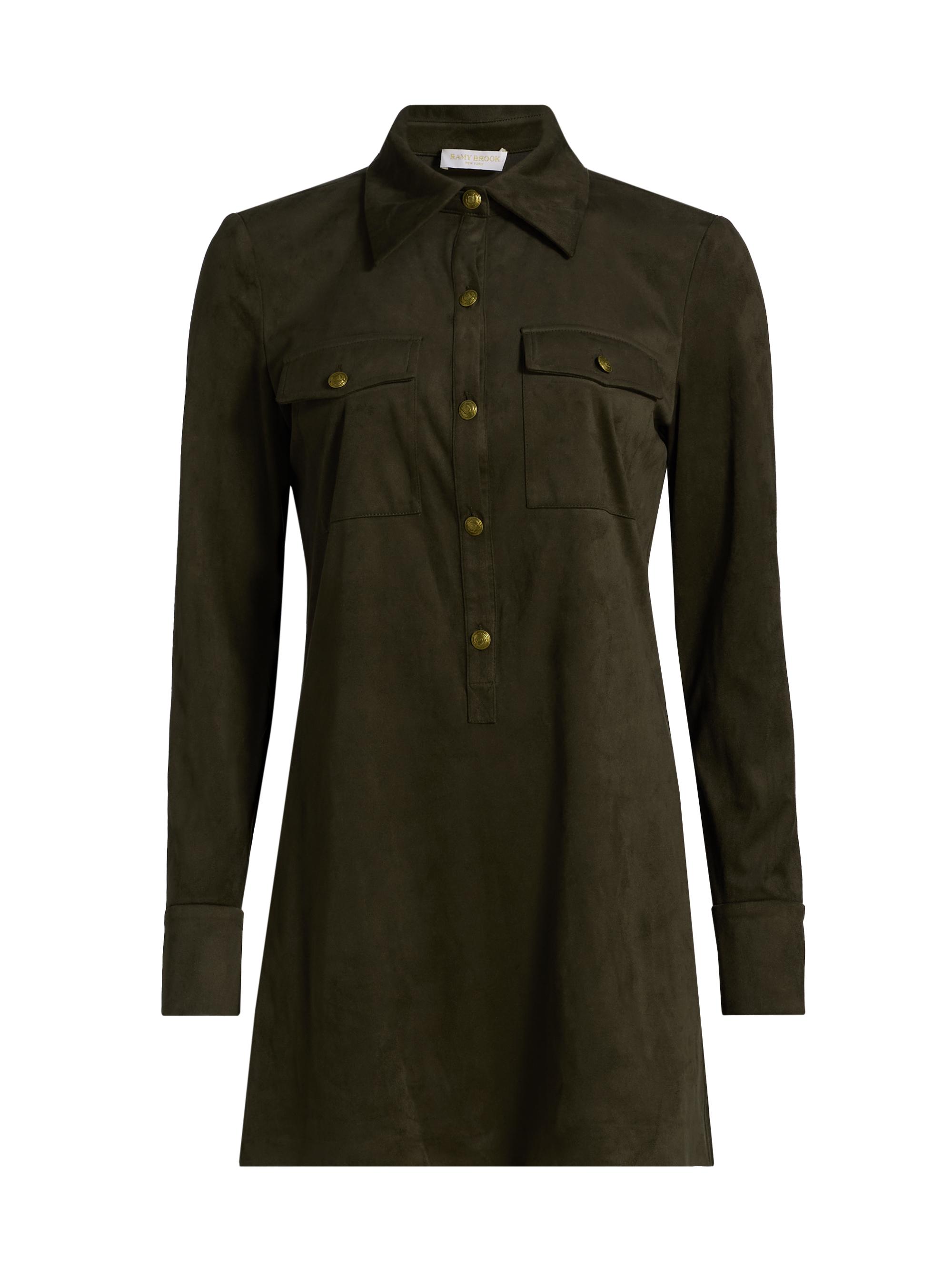 Ramy Brook Women's Maria Button-Front Mini-Shirtdress - Deep Olive