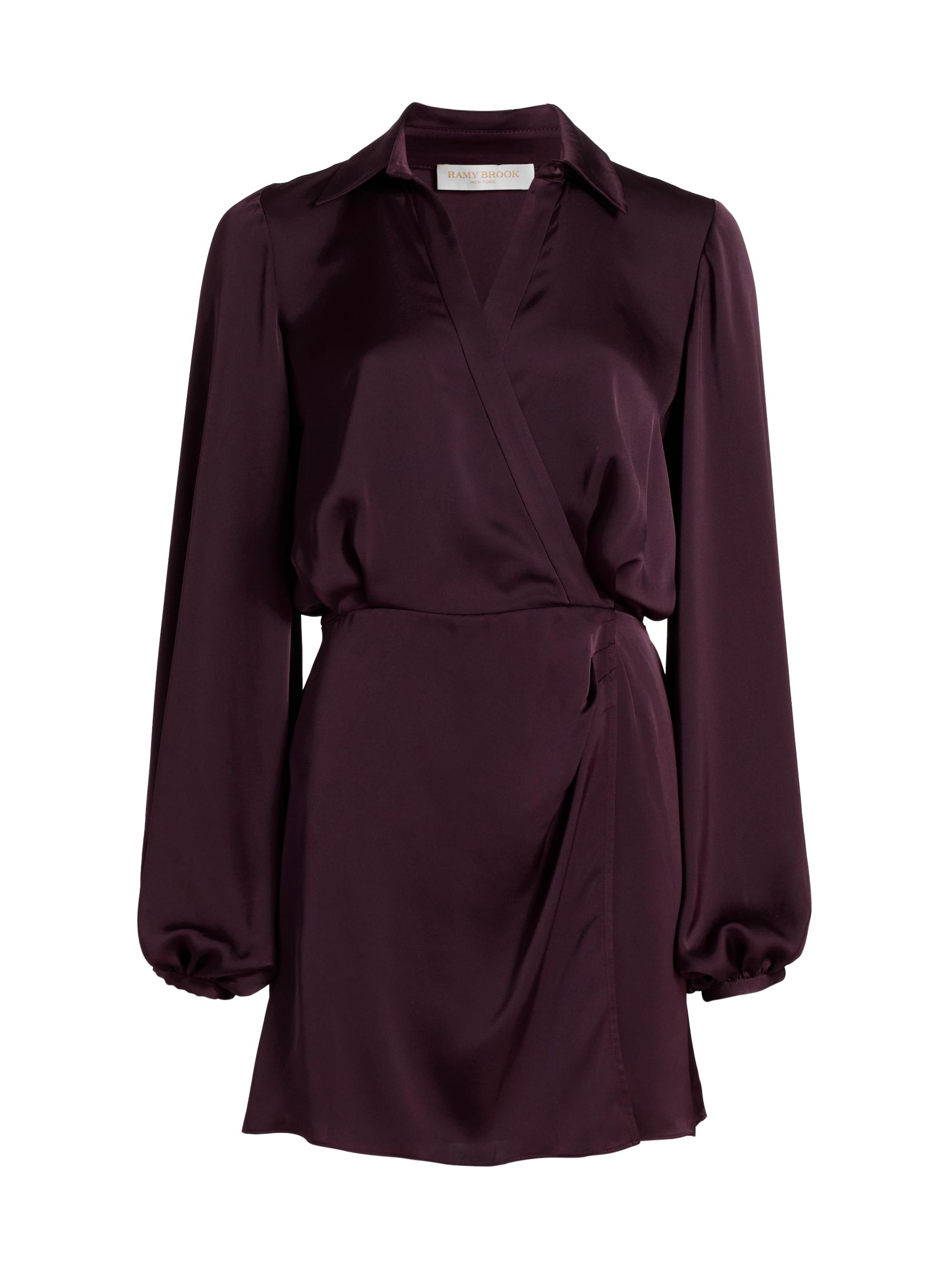 Ramy Brook Women's Carolyn Satin Wrap-Minidress - Blackberry