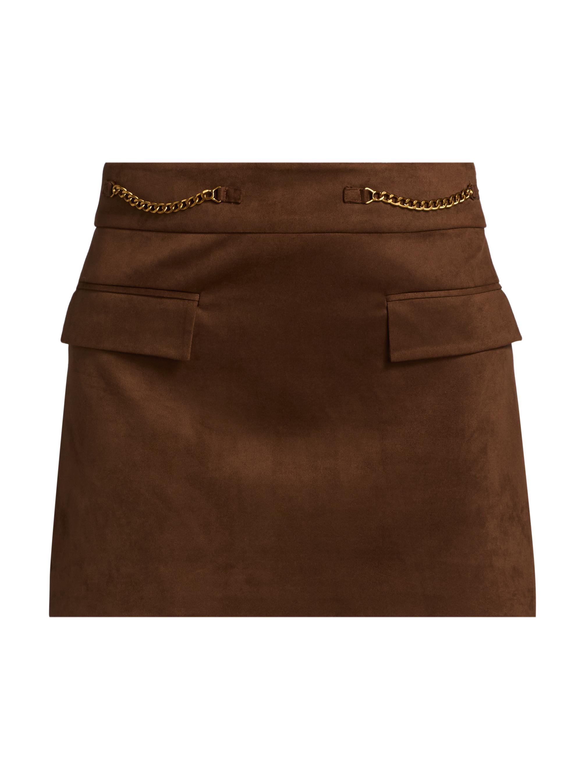 Ramy Brook Women's Martha Stretch Faux-Suede Miniskirt - Coffee
