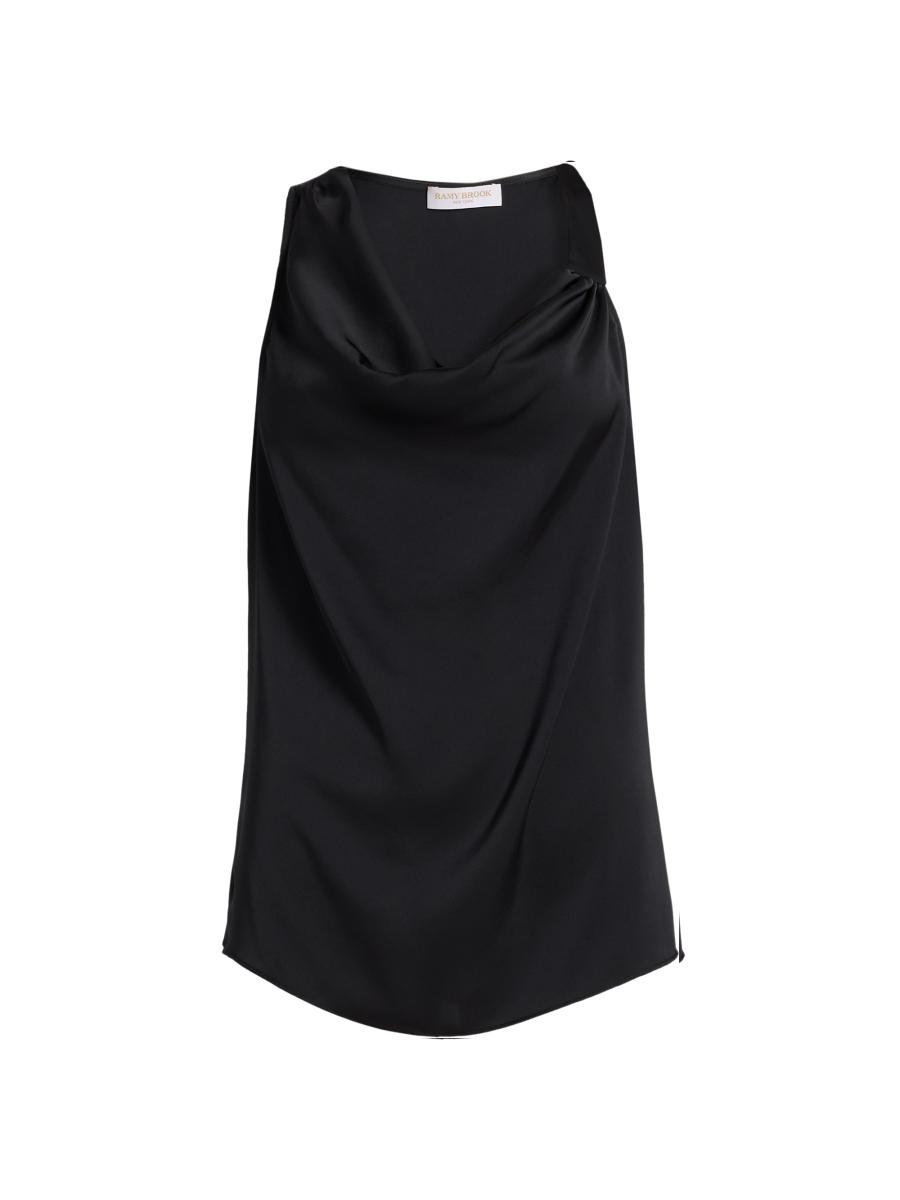 Ramy Brook Women's Zoe Satin Tank In Black