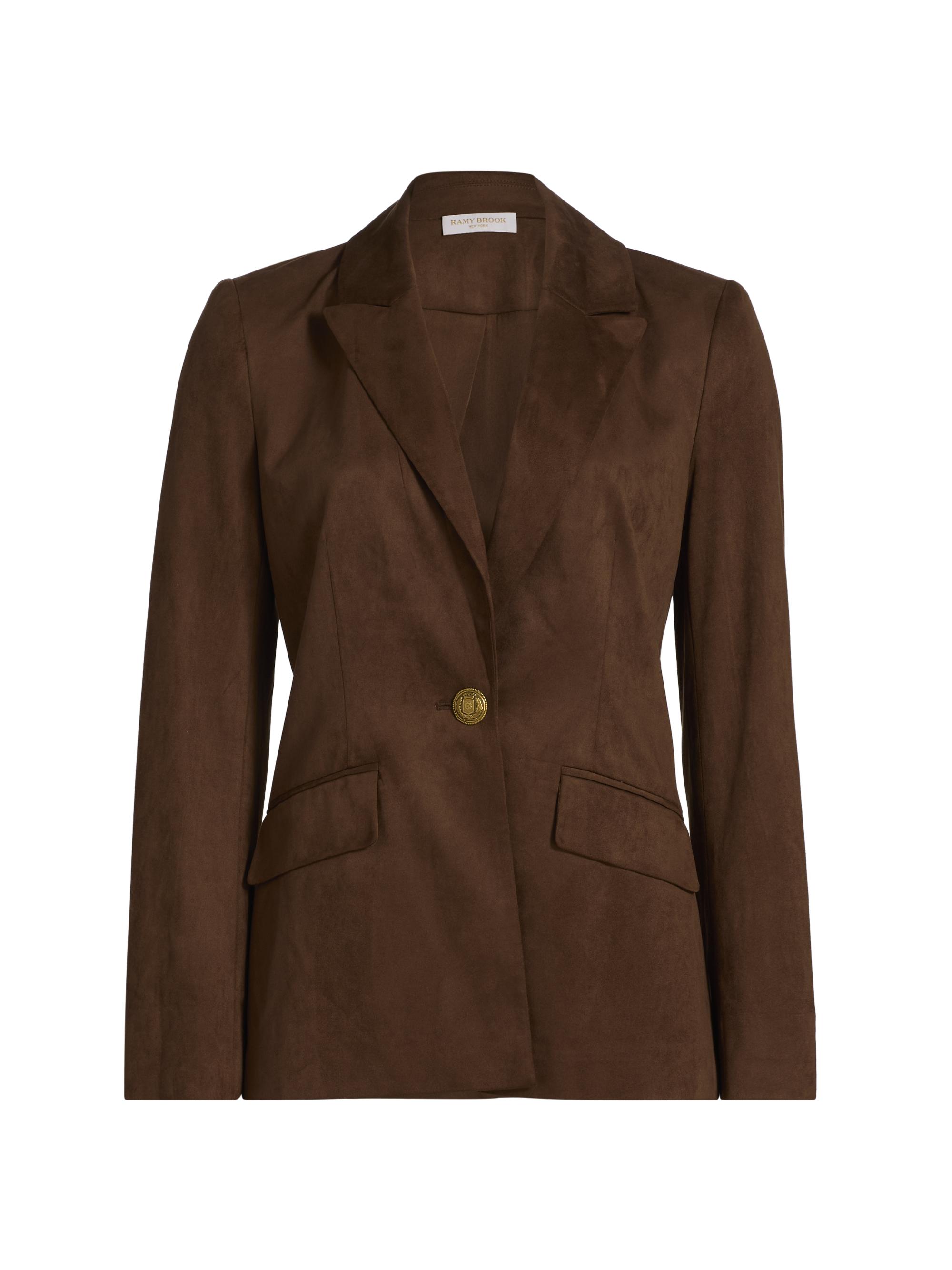 Veronica Beard Duane Suede Single-Breasted Dickey Jacket | Saks